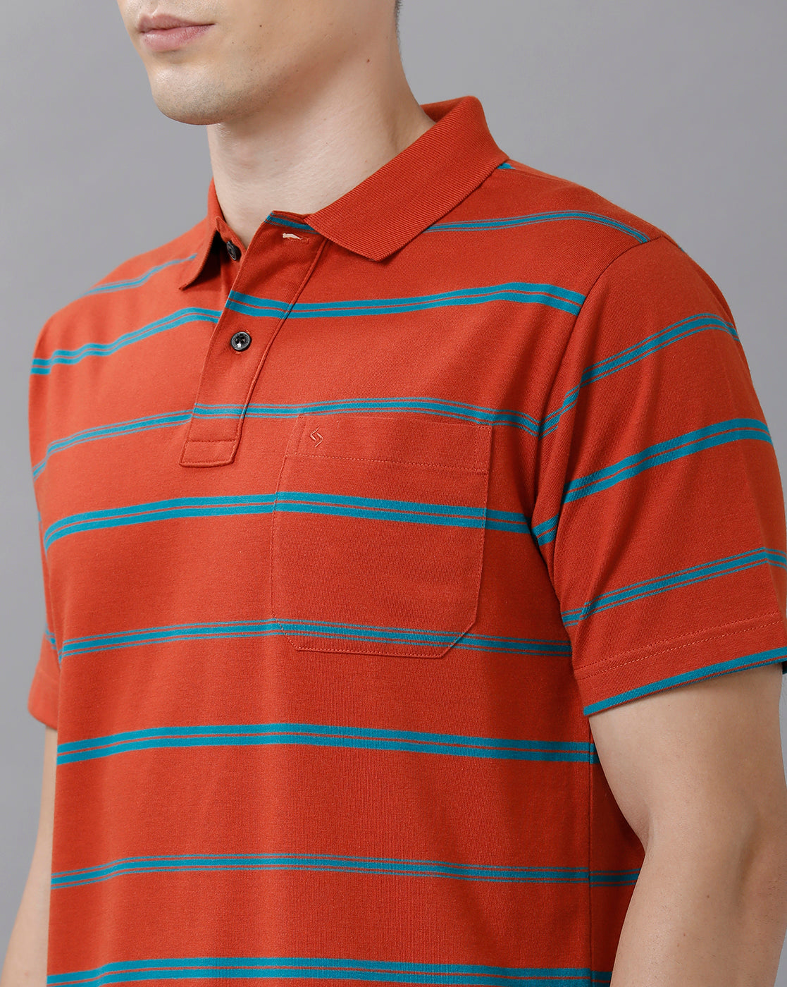 Classic Polo Mens Cotton Blend Striped Half Sleeve Authentic Fit Polo Neck Red Color T-Shirt | Avon 498 A