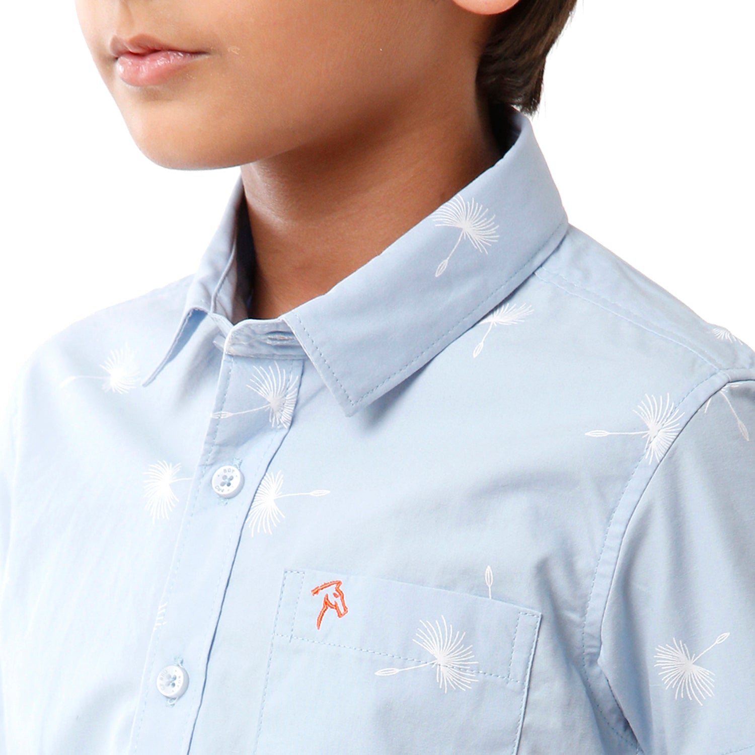 Classic Polo Bro Boys Printed Half Sleeve Slim Fit Light Blue Color Shirt - BBSH S2 04 A Shirts Classic Polo 