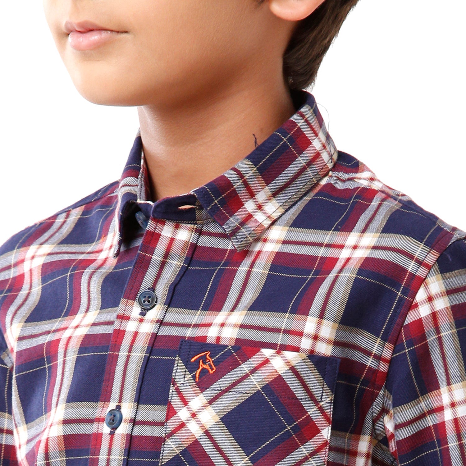 Classic Polo Bro Boys Checked Full Sleeve Slim Fit Blue Color Shirt - BBSH S2 26 B Shirts Classic Polo 