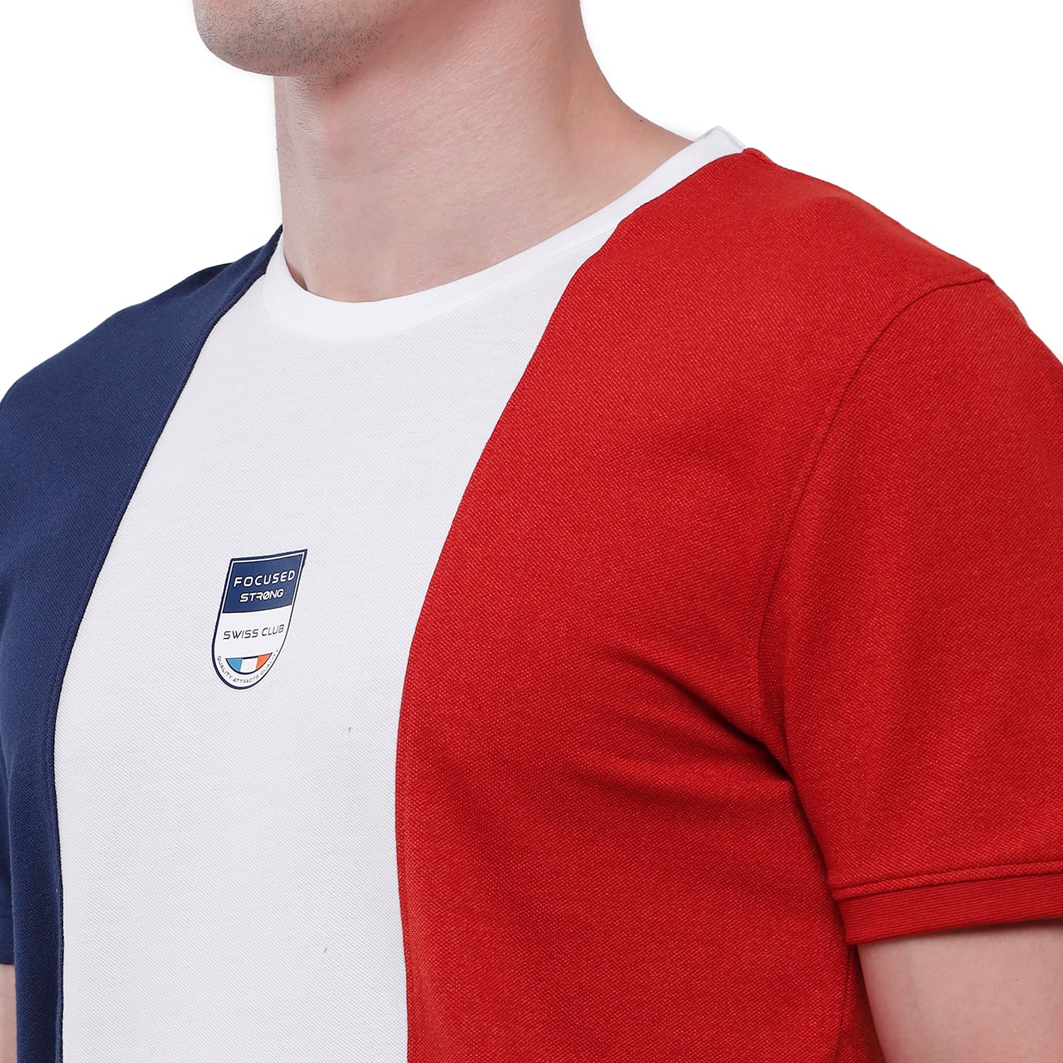 Swiss Club Mens Color Block Half Sleeve Slim Fit T-Shirt (CUB - 44 A SF C) T-shirt Swiss Club 
