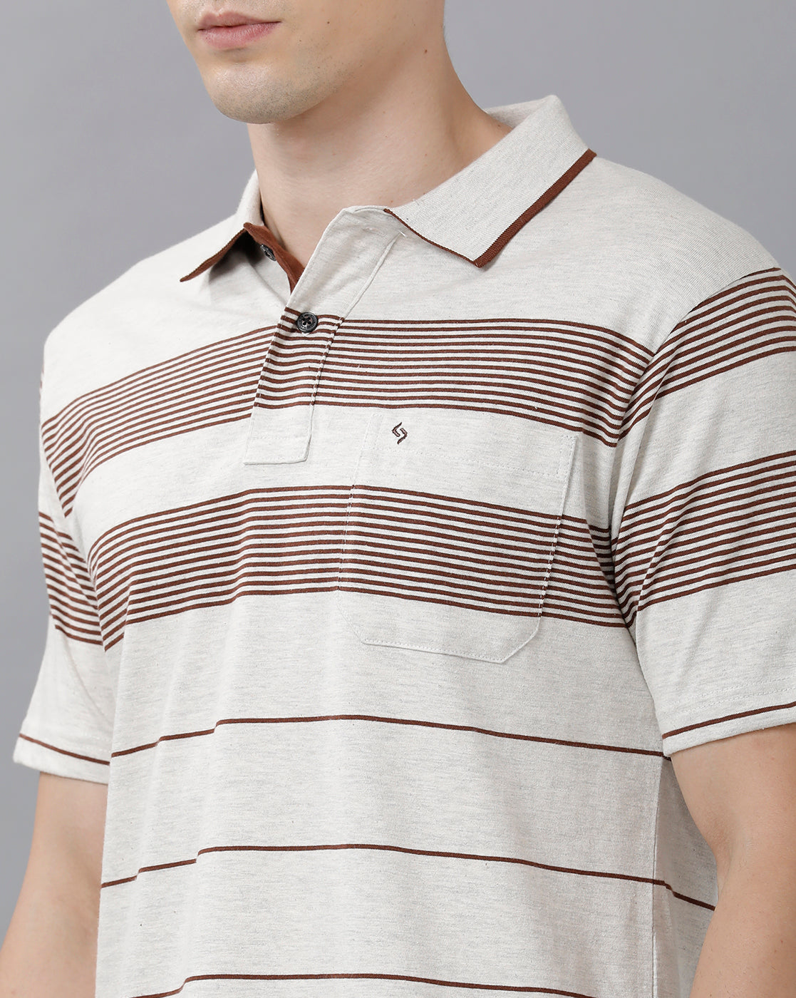 Classic Polo Mens Cotton Blend Striped Half Sleeve Authentic Fit Polo Neck Multicolor T-Shirt | Mel 217 B