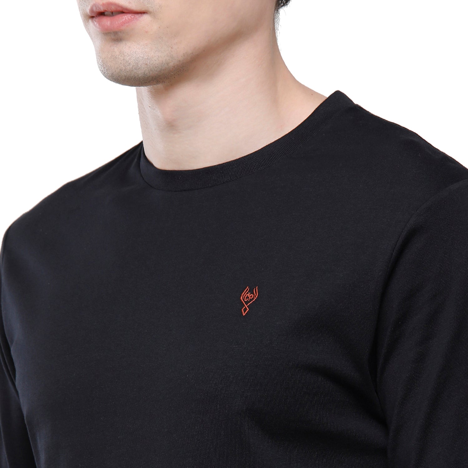 Classic polo Men's Black Single Jersey Crew Neck Full Sleeve Slim Fit T-Shirt - Comet 06 T-shirt Classic Polo 