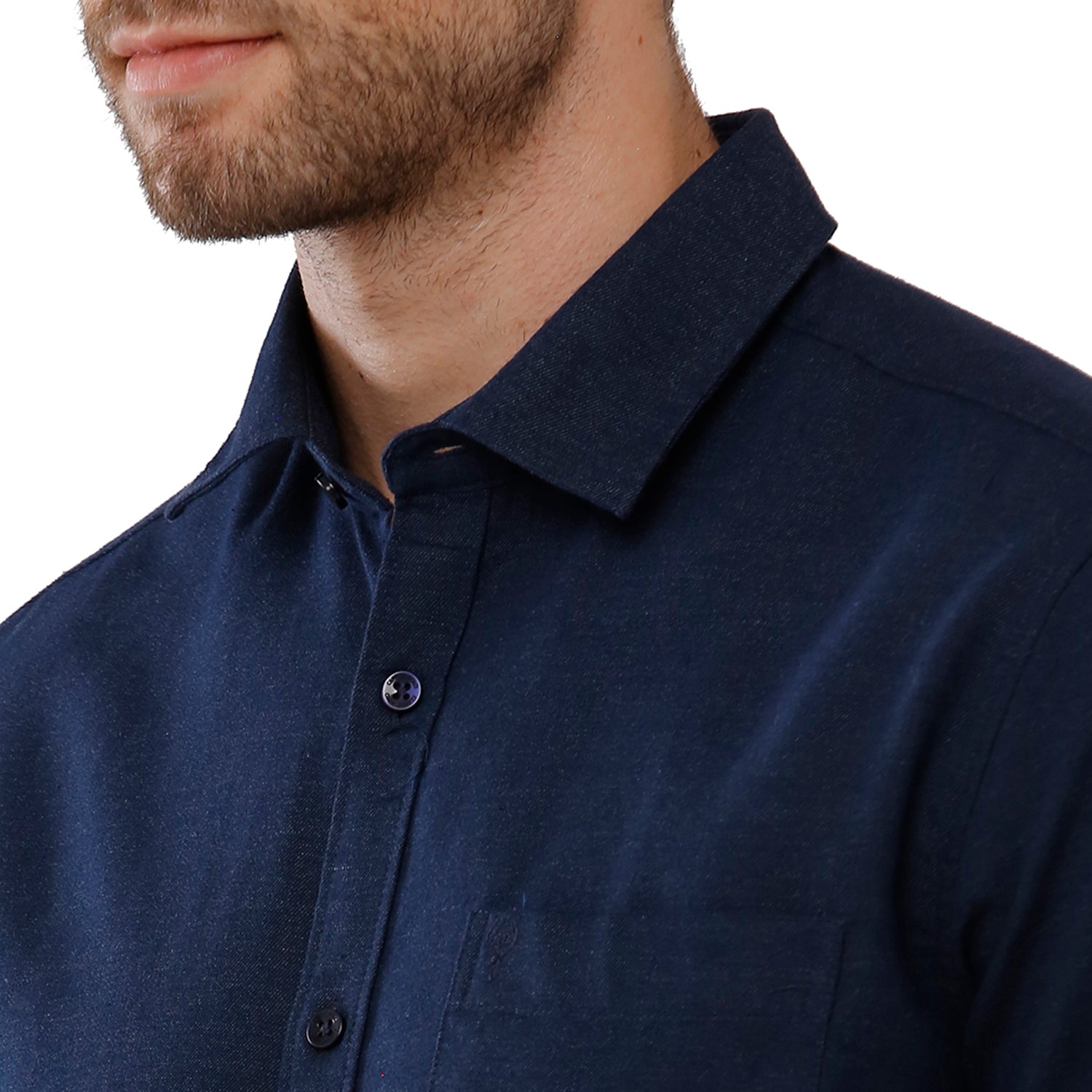 Classic Polo Mens 100% Cotton Solid Slim Fit Navy Color Woven Shirt - SN1 88 A Shirts Classic Polo 