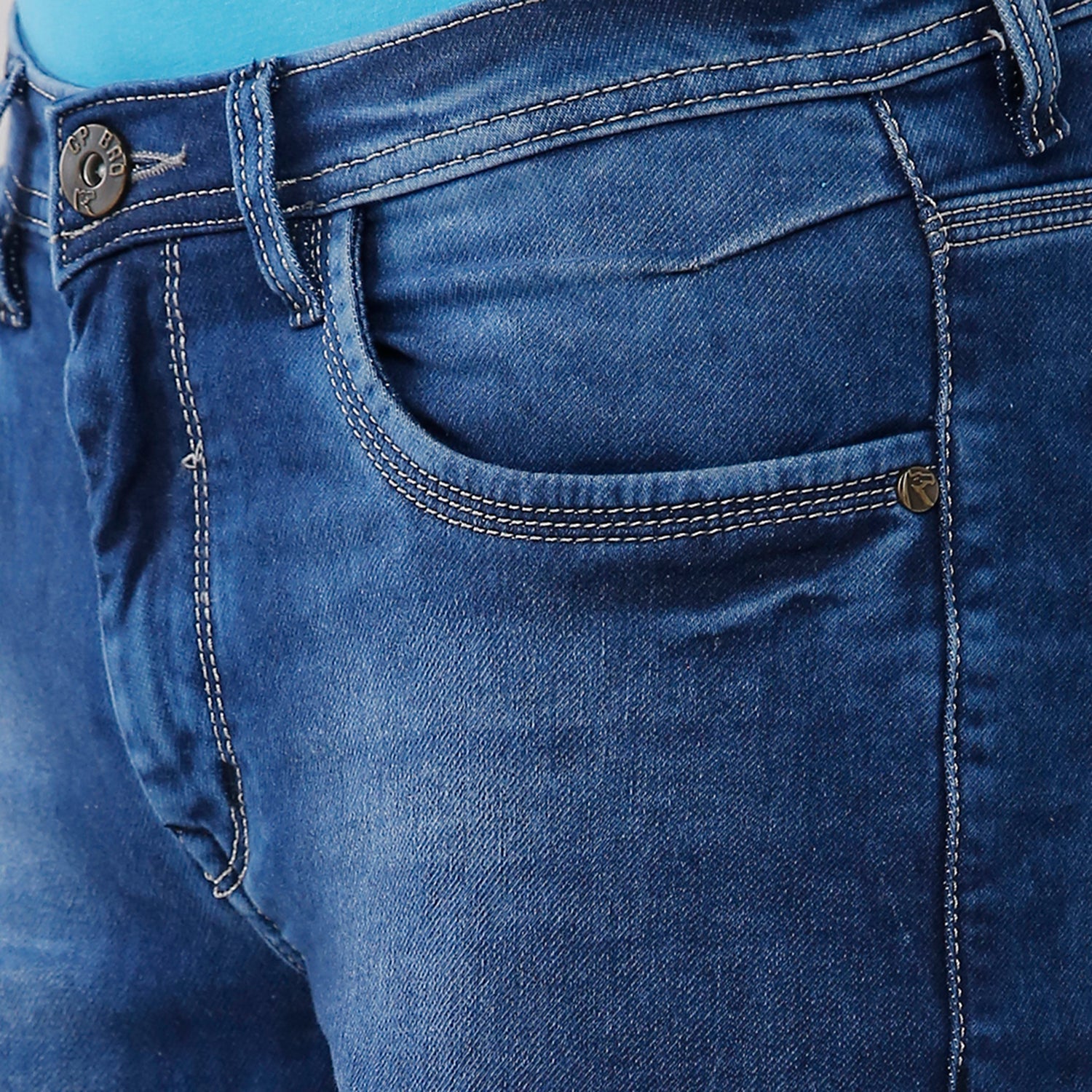 Classic Polo Bro Mens 100% Cotton Solid Slim Fit Ice Blue Color Denim (BDN1-11 A-ICB-SK-LY) Classic Polo 