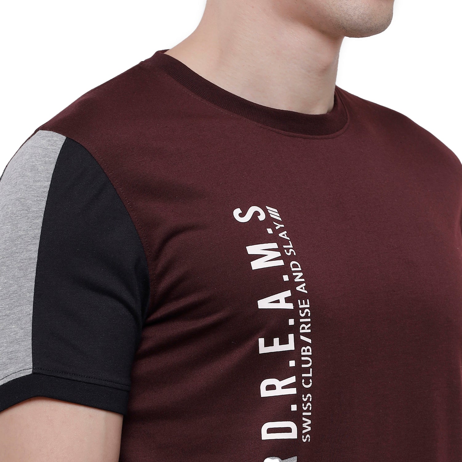 Swiss Club Mens Chest Print Half Sleeve Slim Fit T-Shirt (CUB - 41 A SF C) T-shirt Swiss Club 