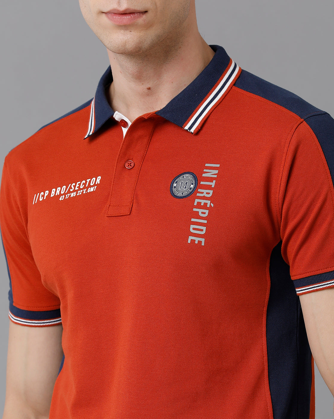 CP BRO Men's Cotton Color Block Slim Fit Multicolor T-Shirt | Brp - 338 B