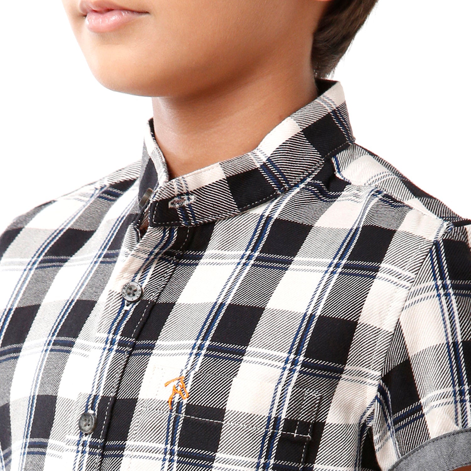 Classic Polo Bro Boys Checked Slim Fit Mandarin Neck Black Color Shirt - BBSH S1 17A Shirts Classic Polo 