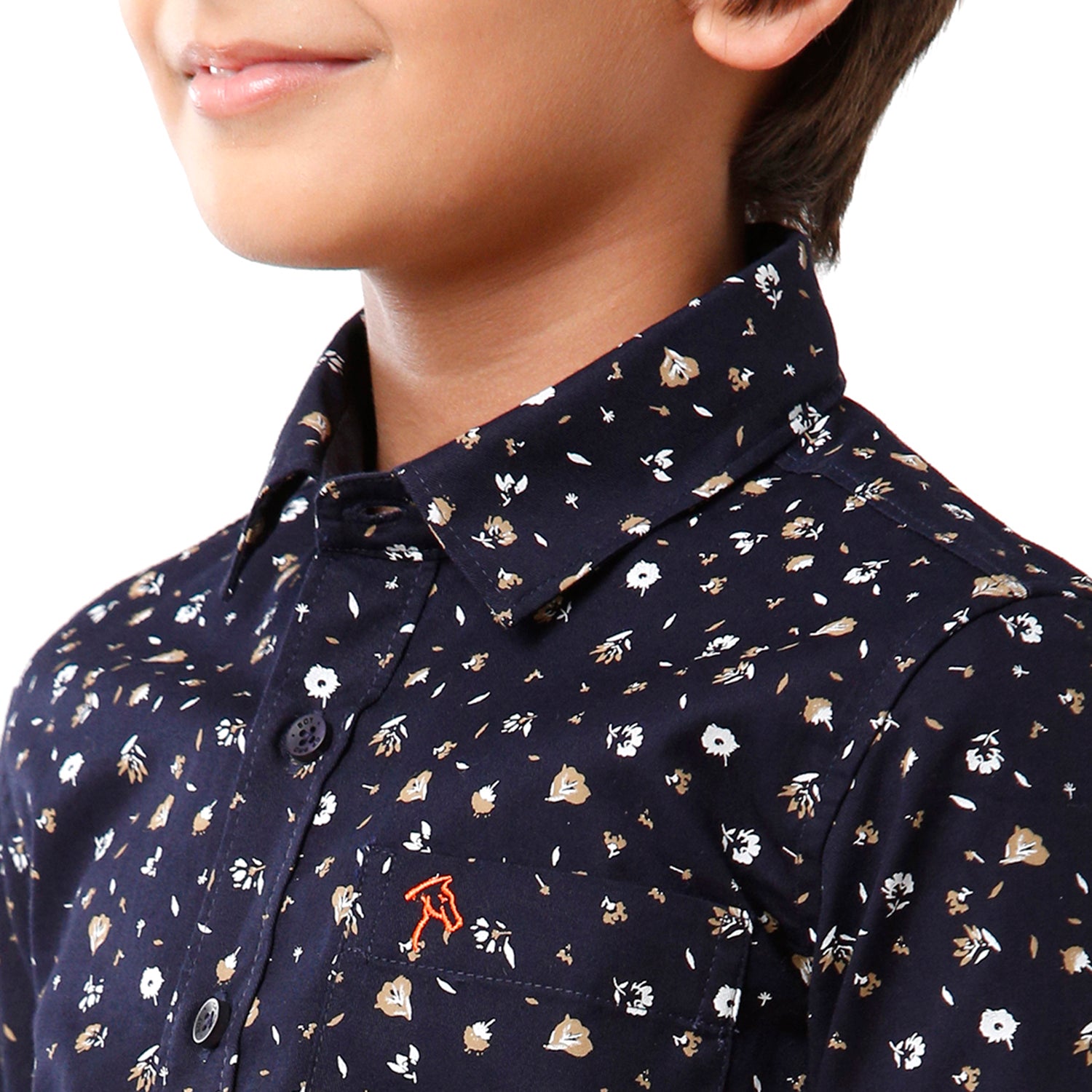 Classic Polo Bro Boys Printed Full Sleeve Slim Fit Navy Blue Color Shirt - BBSH S2 06 C Shirts Classic Polo 