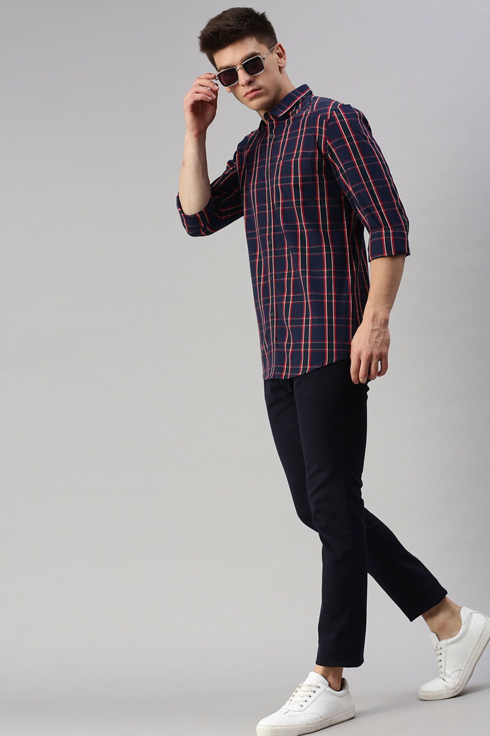 CP BRO Men's Cotton Full Sleeve Checked Slim Fit Collar Neck Multicolor Woven Shirt | Sbo1-50 A