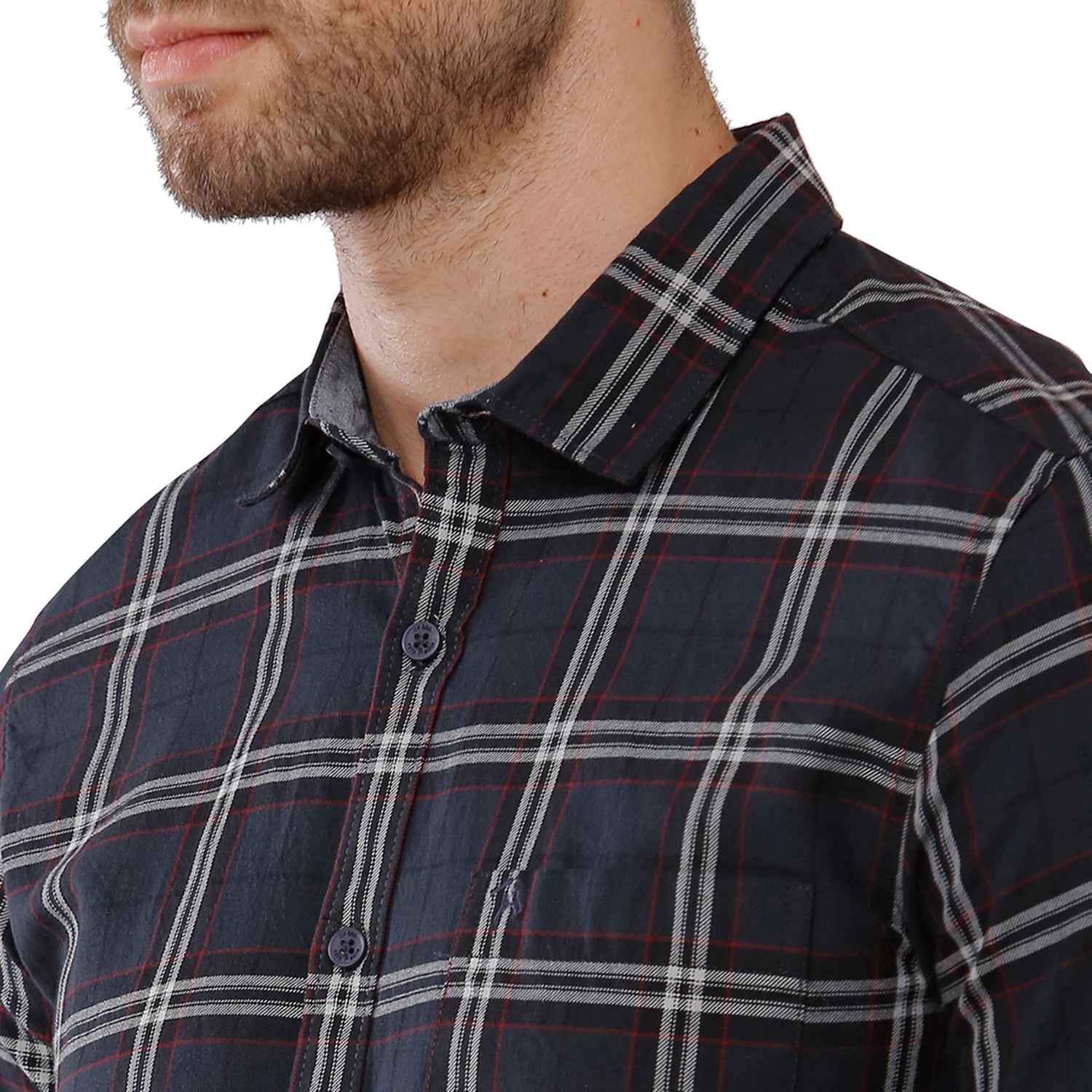 Classic Polo Bro Mens 100% Cotton Checked Half Sleeve Slim Fit Polo Neck Blue Color Woven Shirt (SBN1-68 A-HS-CHK-BSL) Classic Polo 