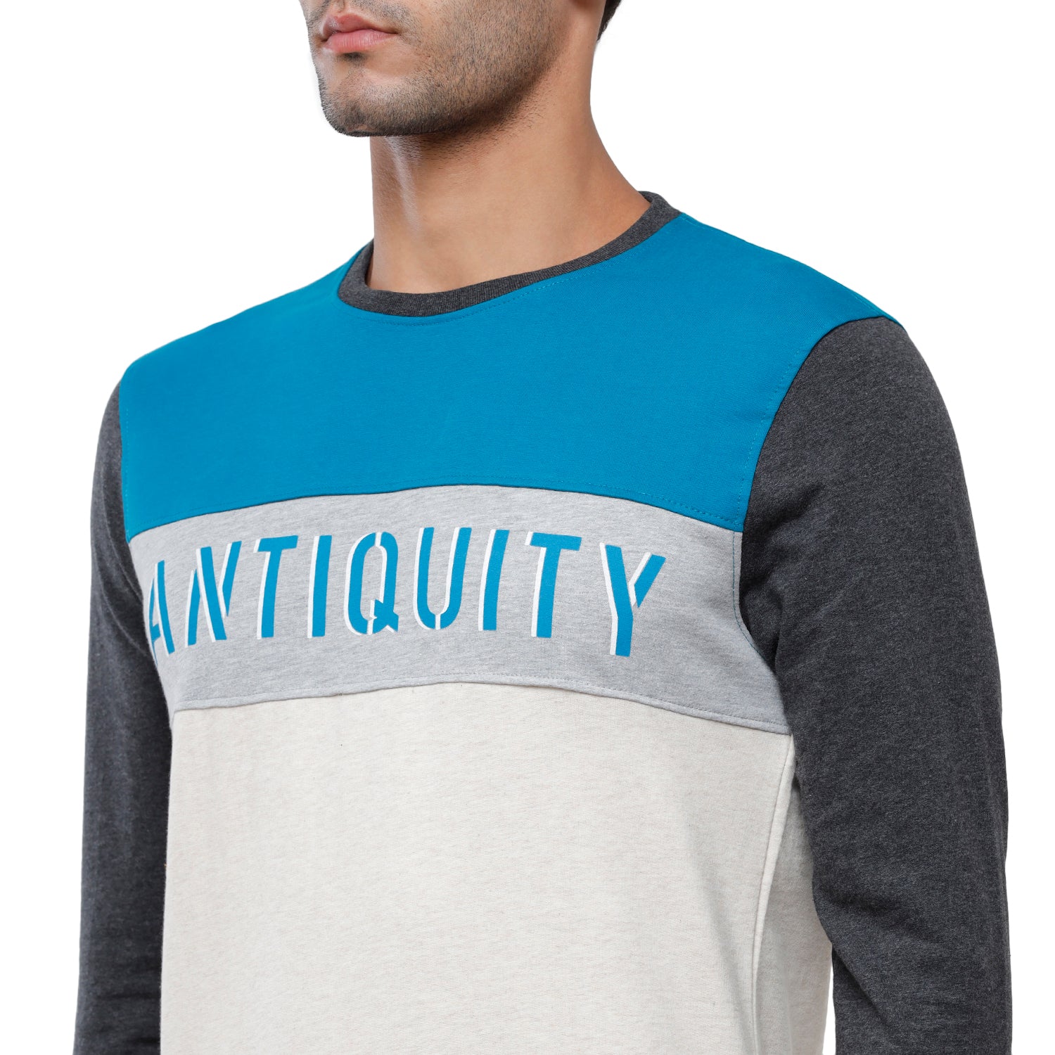 Classic Polo Men's Color Block Full Sleeve Multi Round neck Sweat Shirt - CPSS-315B Sweat Shirts Classic Polo 