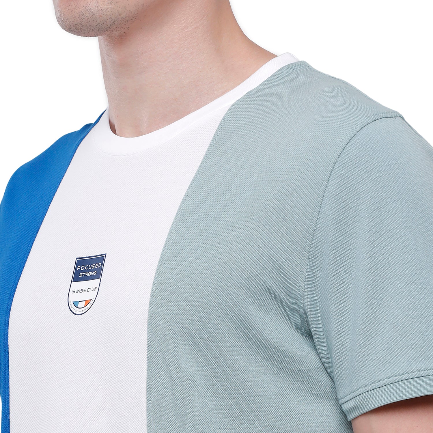 Swiss Club Mens Color Block Half Sleeve Slim Fit T-Shirt (CUB - 44 B SF C) T-shirt Swiss Club 