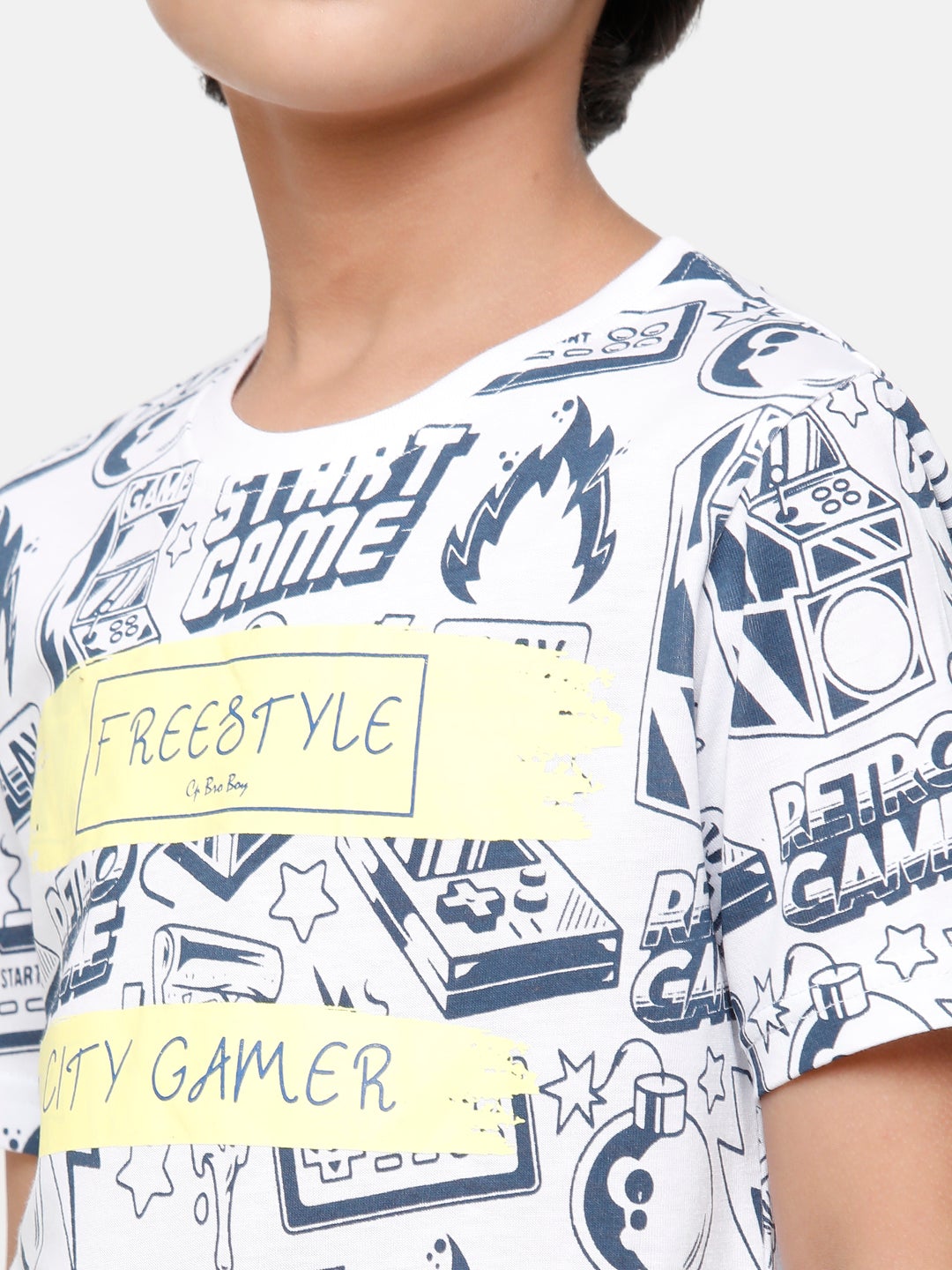 CP Boys Multicolor Printed Slim Fit Round Neck T-Shirt T-shirt Classic Polo 