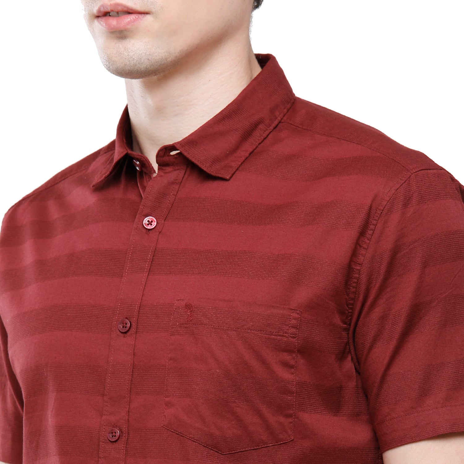 Swiss Club Mens 100% Cotton Solid Half Sleeve Woven Shirt - Maroon (S-SC-74 B-HS-SLD-SF) Shirts Swiss club 