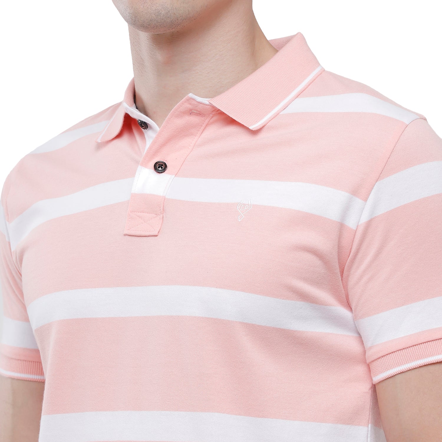 Classic Polo Mens Pink Stripes Half Sleeve Slim Fit T-Shirt (CPEG - 272 A SF P) T-shirt Classic Polo 