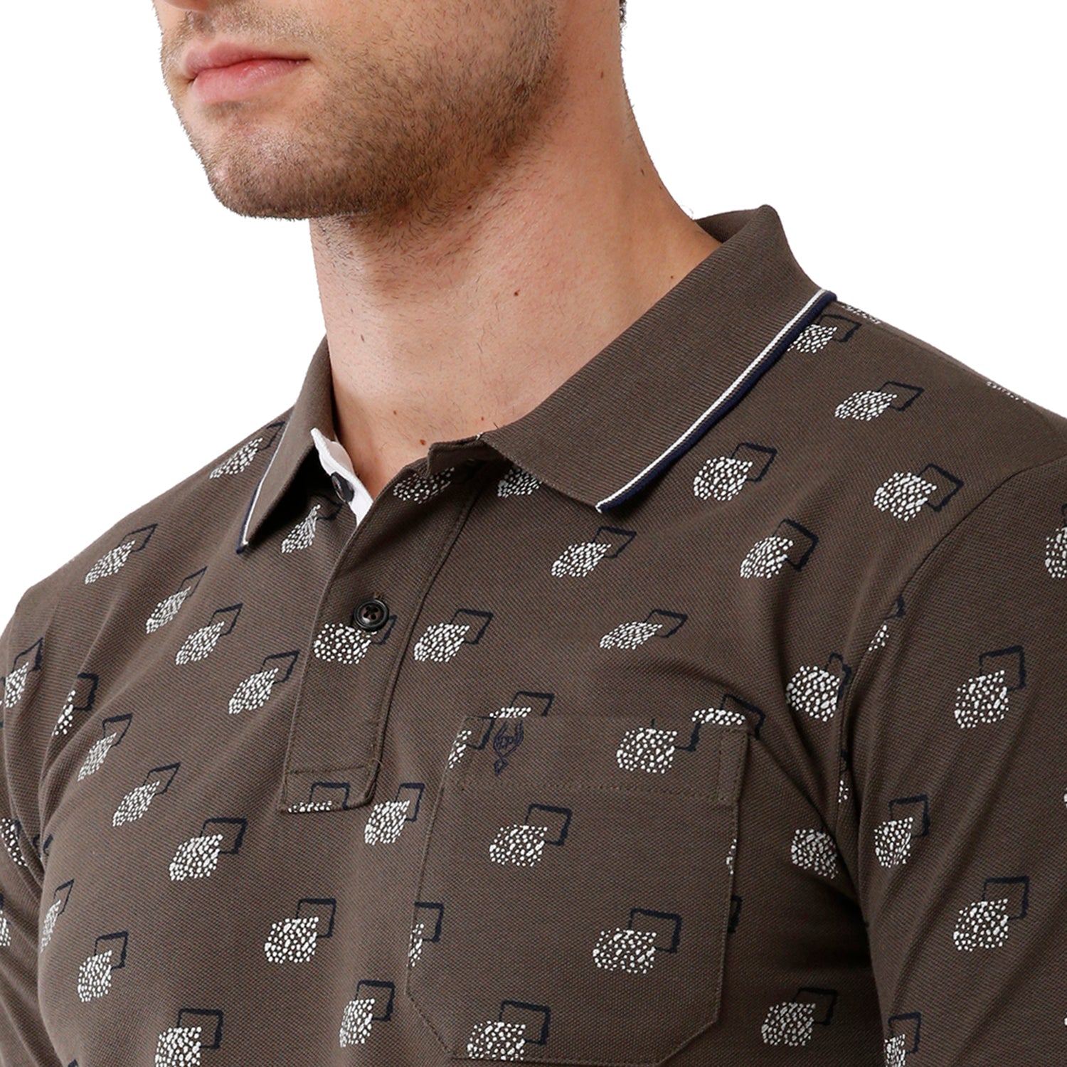 Classic Polo Mens Printed Half Sleeve Slim Fit Grey Color Polo T-Shirt - Beau 170 B T-shirt Classic Polo 