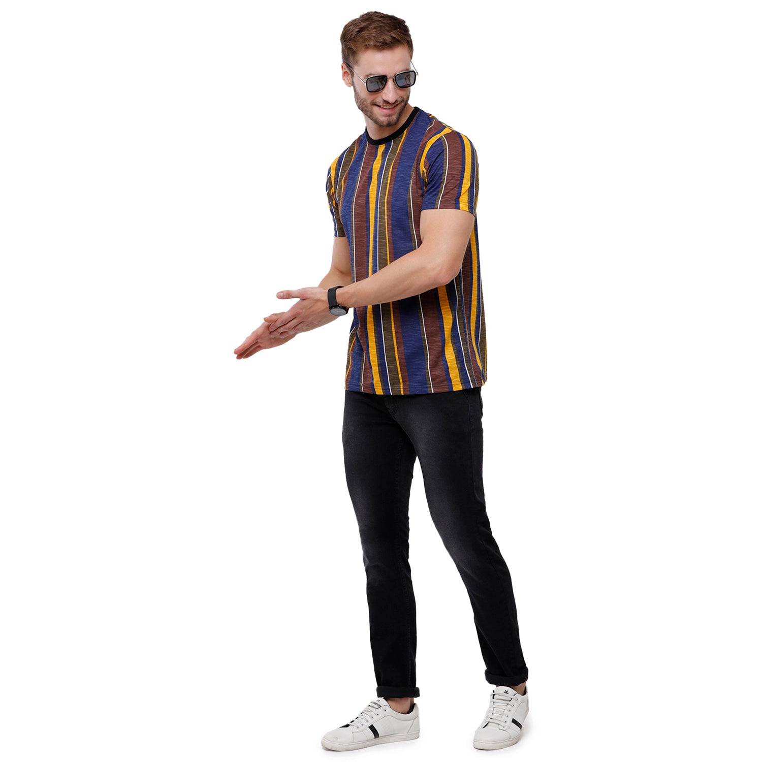 Swiss Club Mens Multi Printed Slim Fit Half Sleeve Round Neck T-Shirt (CUB - 45 A SF C) T-shirt Swiss Club 