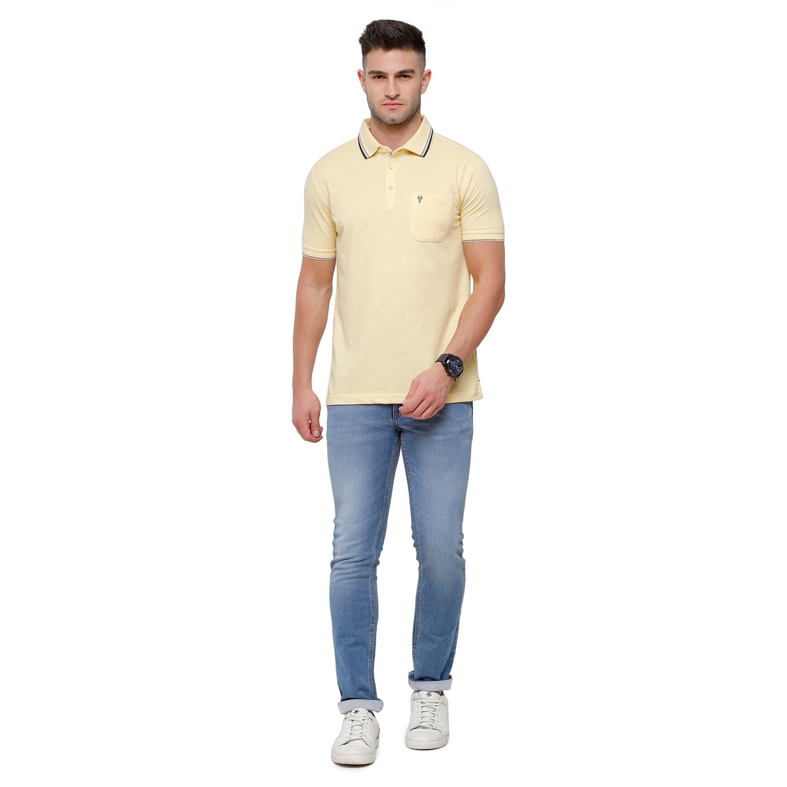 Classic Polo Mens Solid Slim Fit 98% Cotton 2% Lycra Blue Fashion Denim ( CPDM2-01B-LBT-SL-LY_30INCH ) Jeans Classic Polo 