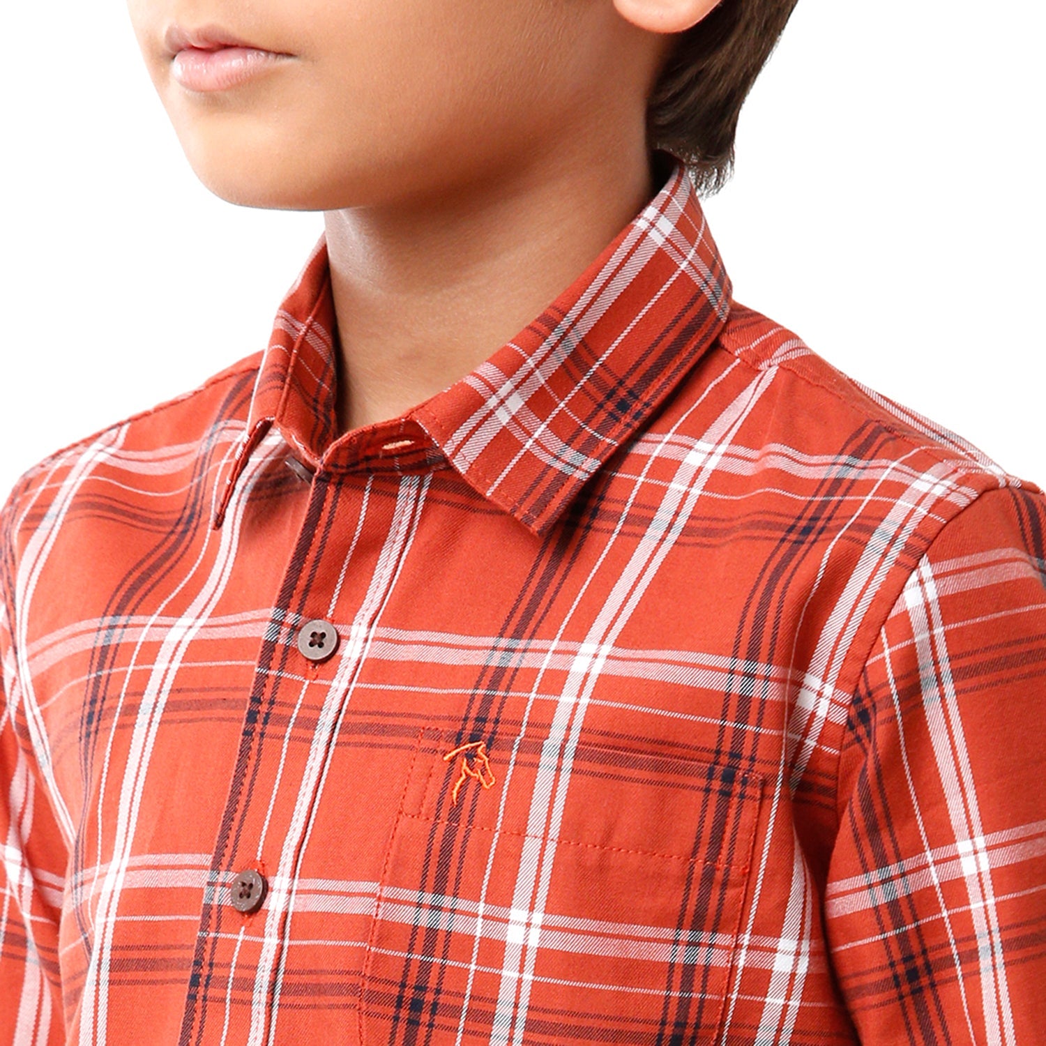Classic Polo Bro Boys Checked Full Sleeve Slim Fit Red Color Shirt - BBSH S2 25 A Shirts Classic Polo 