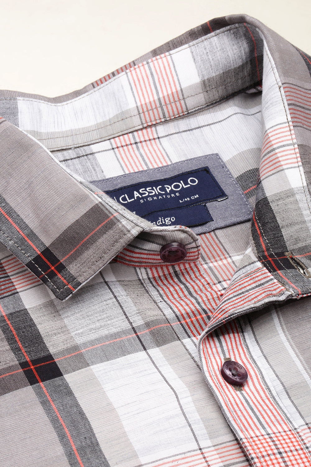 Classic Polo Men's Cotton Full Sleeve Checked Slim Fit Polo Neck Multicolur Woven Shirt | So1-162 A