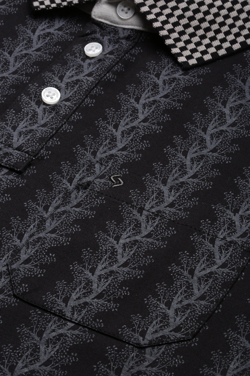 Classic Polo Men's Cotton Half Sleeve Printed Slim Fit Polo Neck Black Color T-Shirt | Scant - 16 B
