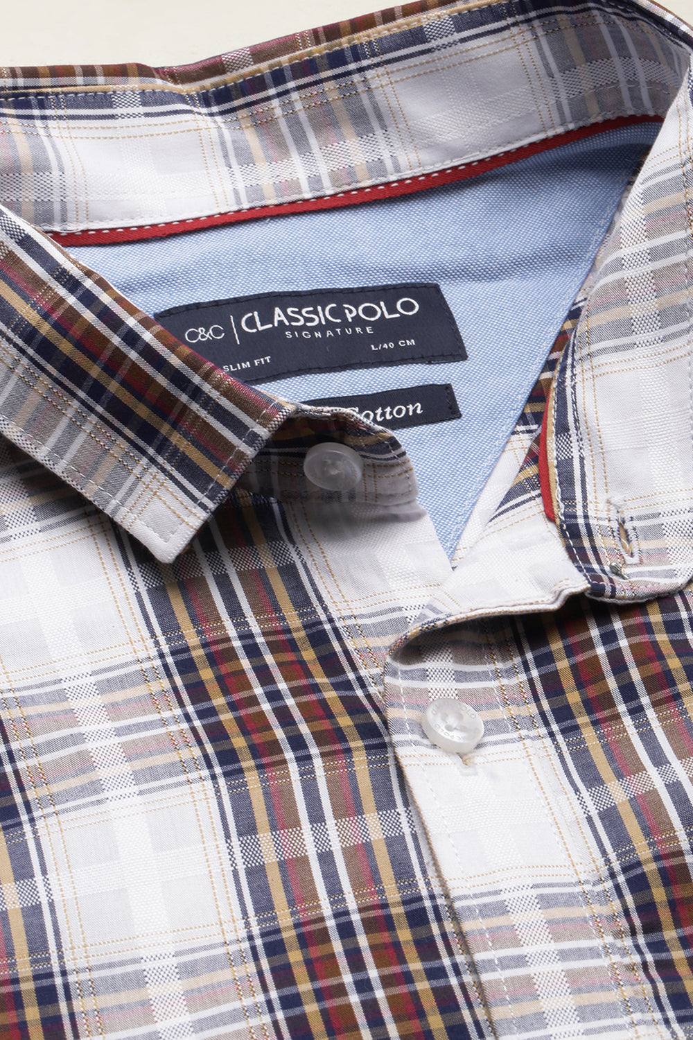 Classic Polo Men's Cotton Full Sleeve Checked Slim Fit Collar Neck Multicolor Woven Shirt | So1-87 A