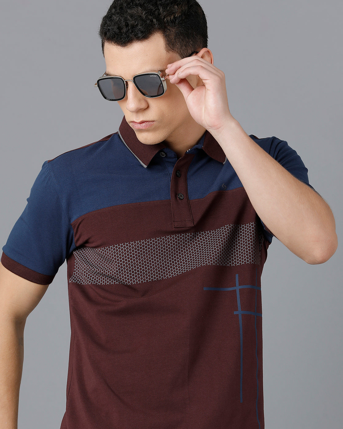 Classic Polo Men's Cotton Half Sleeve Color Block Slim Fit Multicolor Polo Neck T-Shirt | HS-PRM - 03 B