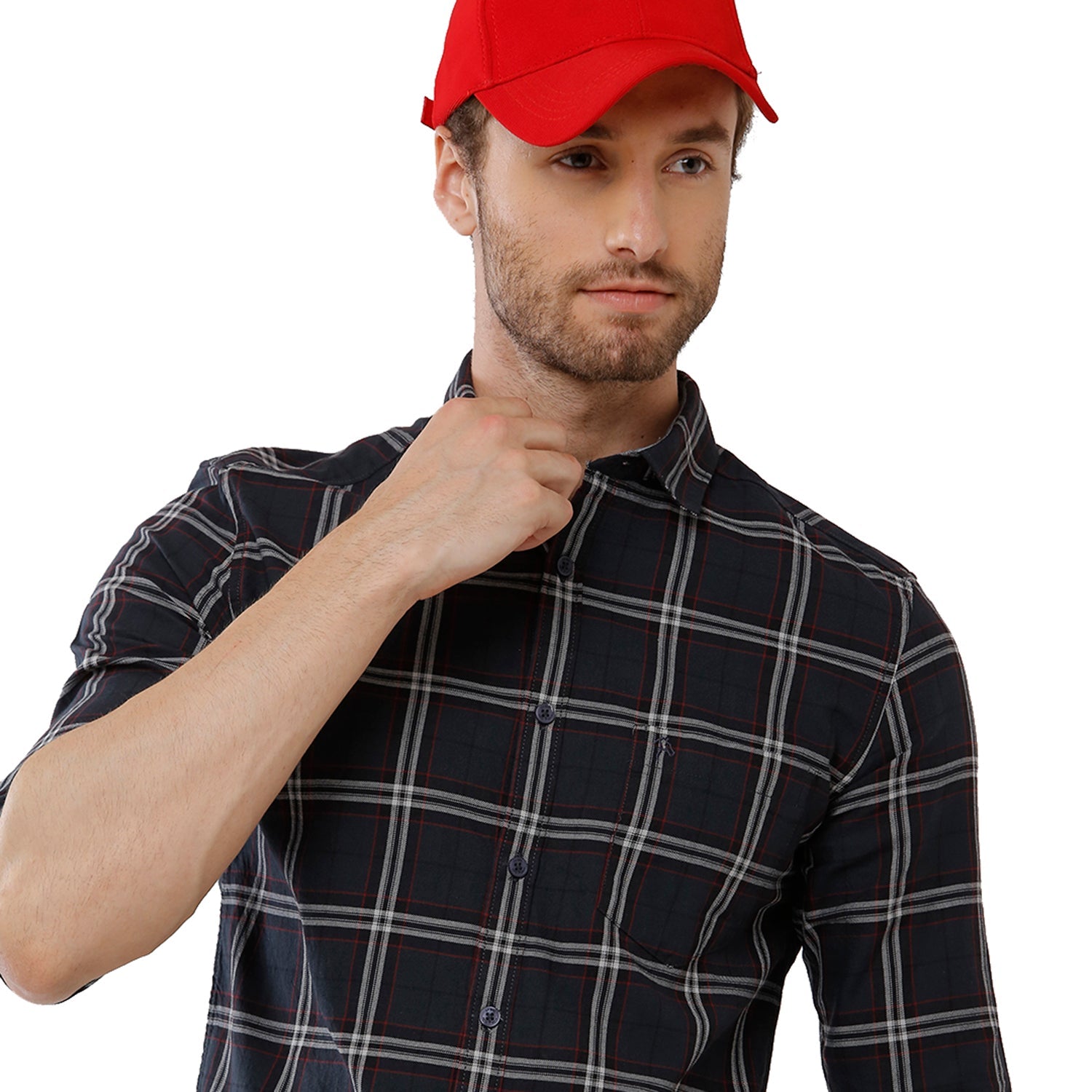 Classic Polo Bro Mens Checked Full Sleeve Slim Fit Black Color Woven Shirt -SBN1 68 A Shirts Classic Polo 