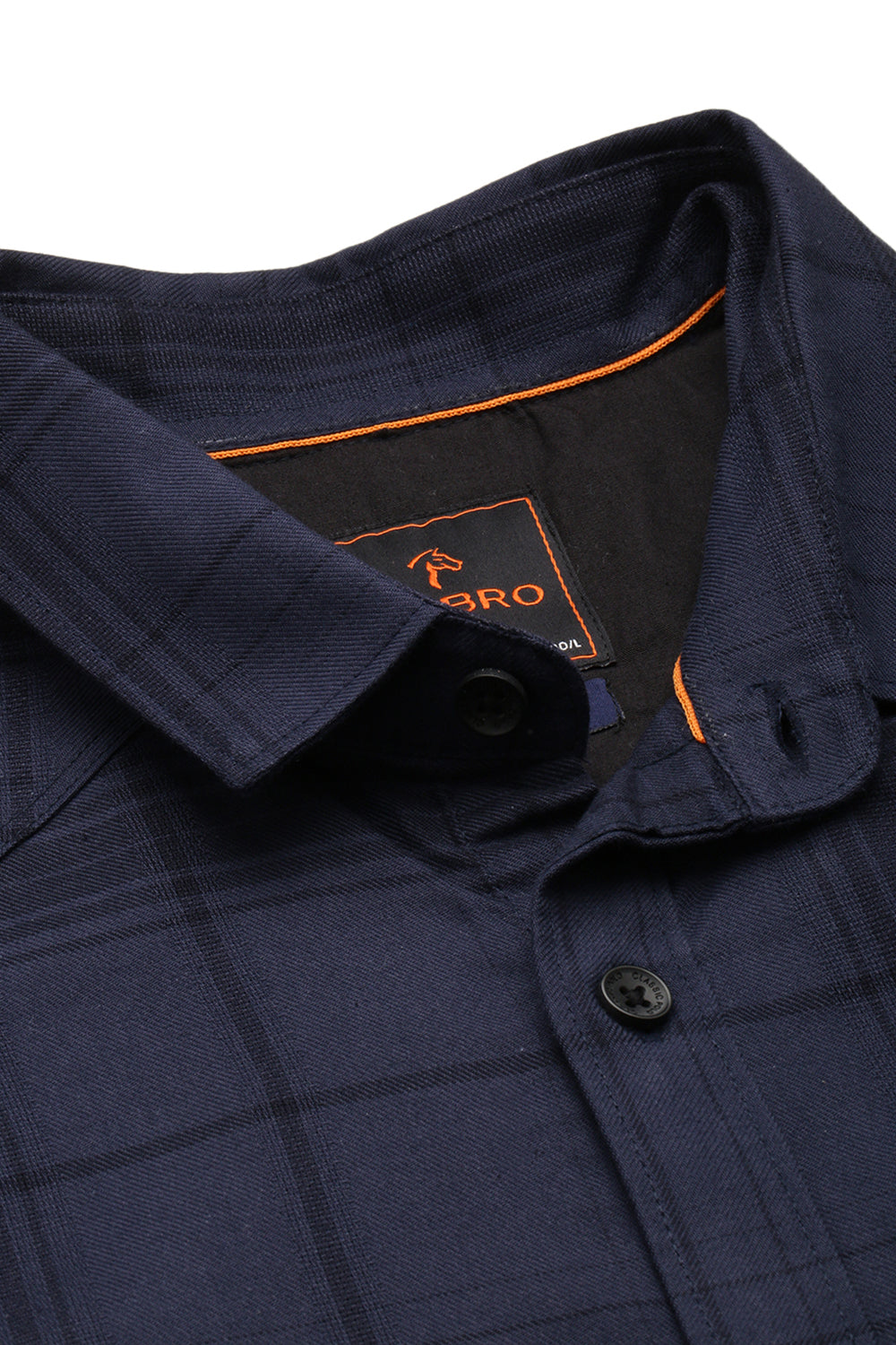 CP BRO Men's Cotton Full Sleeve Checked Slim Fit Collar Neck Navy Color Woven Shirt | Sbo1-44 B