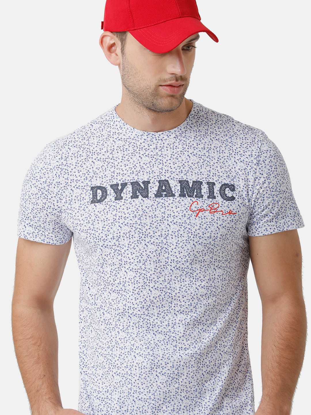 CP BRO Men's Cotton Half Sleeve Printed Slim Fit Round Neck Multicolor T-Shirt | Brcn 497
