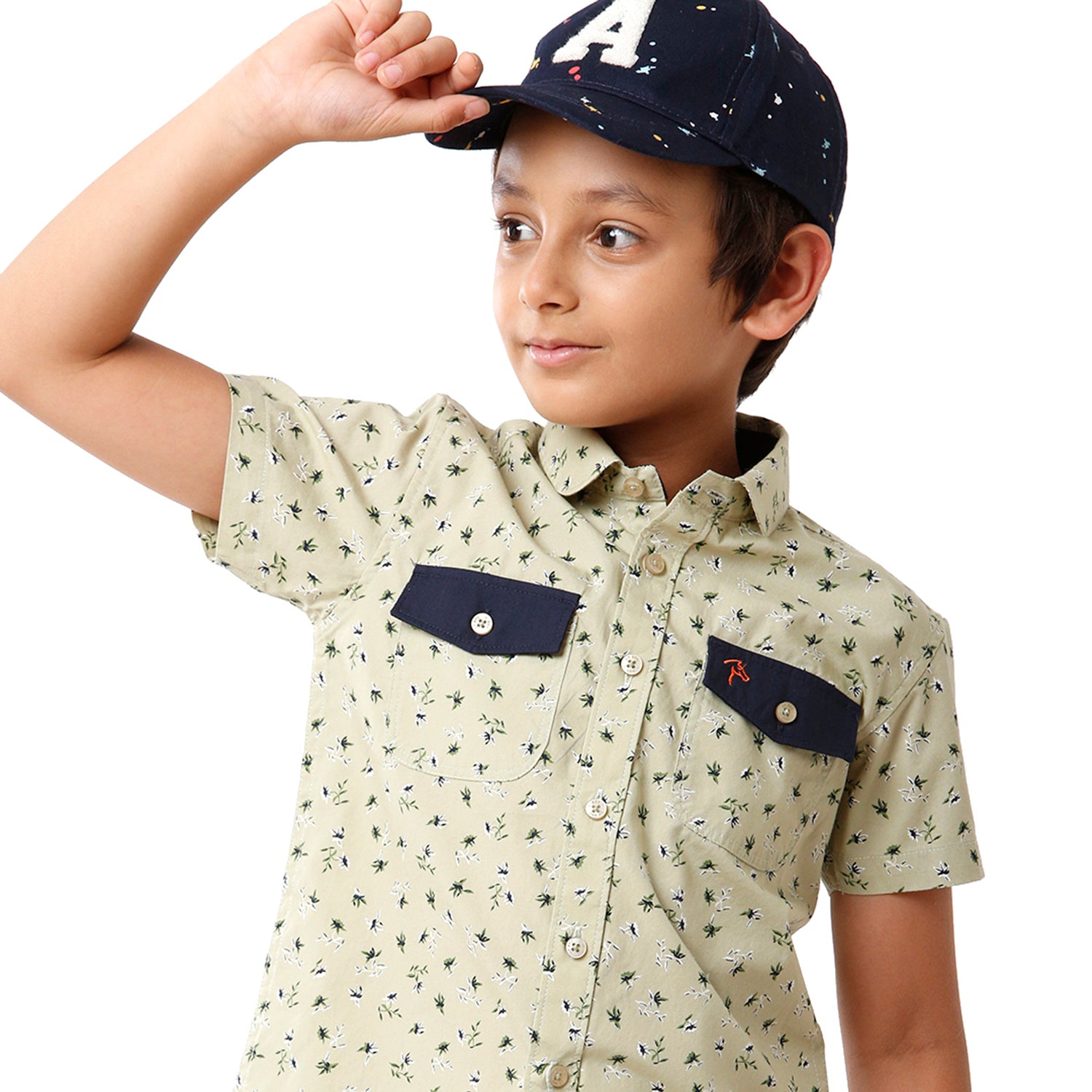 Classic Polo Bro Boys Printed Half Sleeve Slim Fit Light Green Color Shirt - BBSH S2 07 B Shirts Classic Polo 