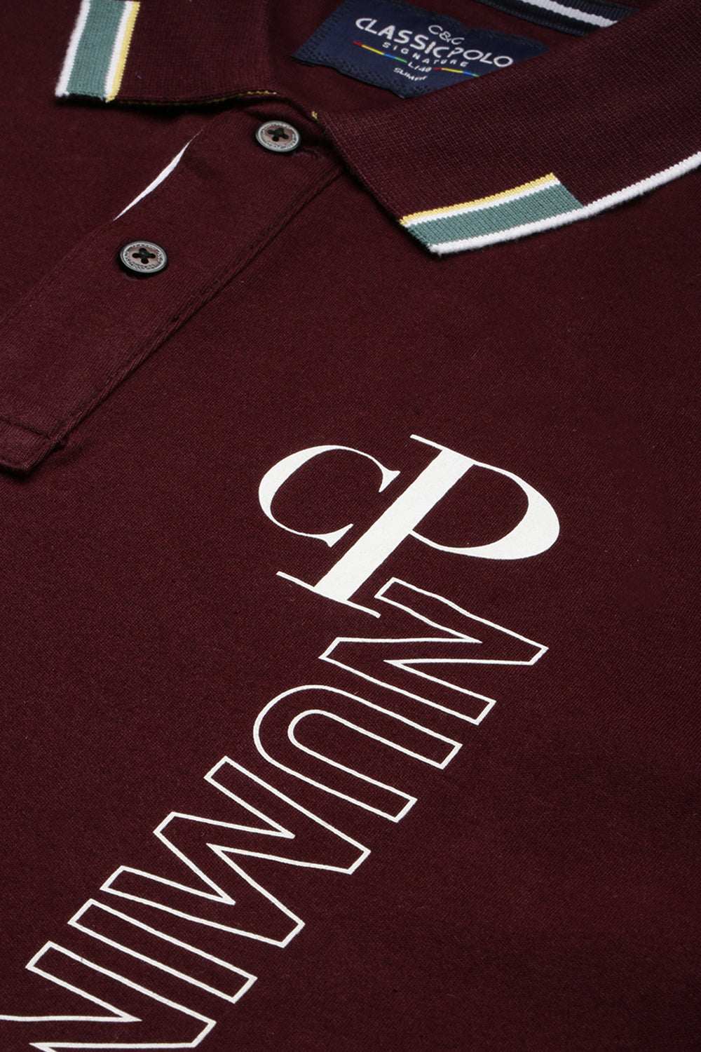 Classic Polo Men's Cotton Half Sleeve Printed Slim Fit Polo Neck Maroon Color T-Shirt | Prm - 761 B