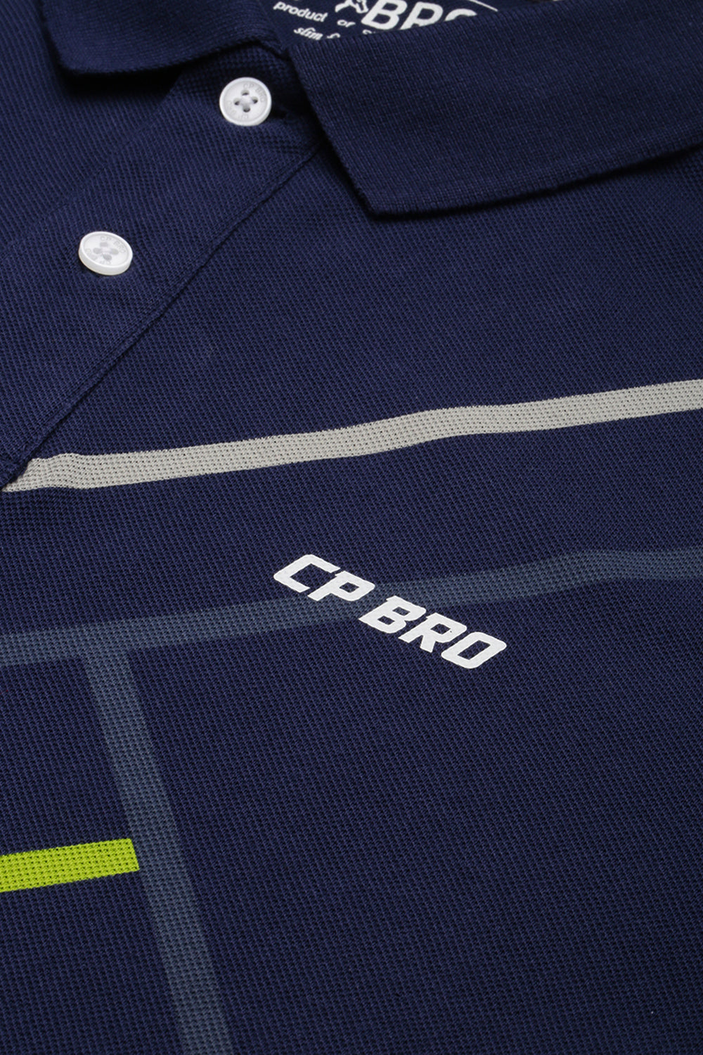 CP BRO Men's Cotton Half Sleeve Printed Slim Fit Polo Neck Navy Color T-Shirt | Brp - 361 B