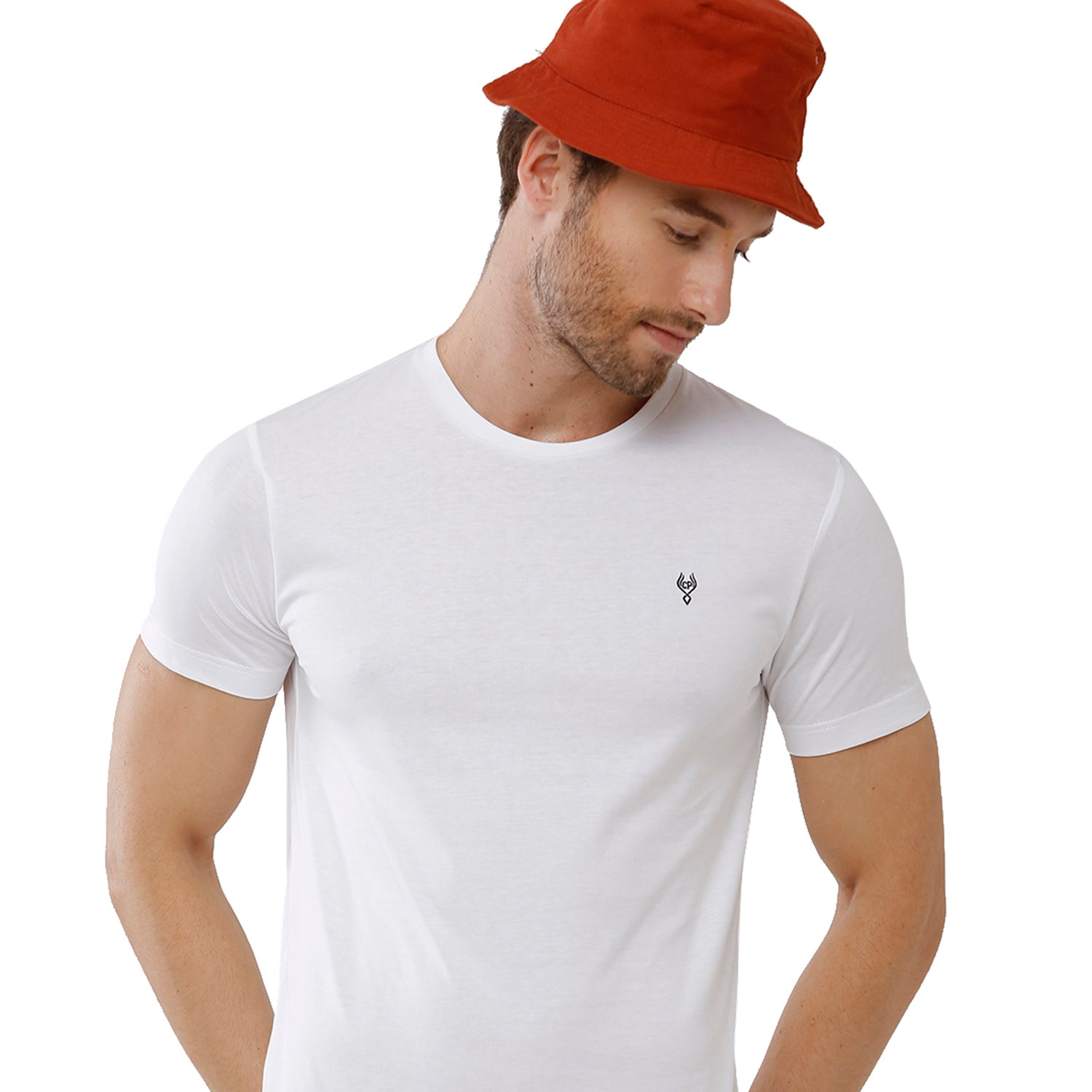Classic Polo Men's Solid Single Jersey White Half Sleeve Slim Fit T-Shirt - Kore-01 T-shirt Classic Polo 