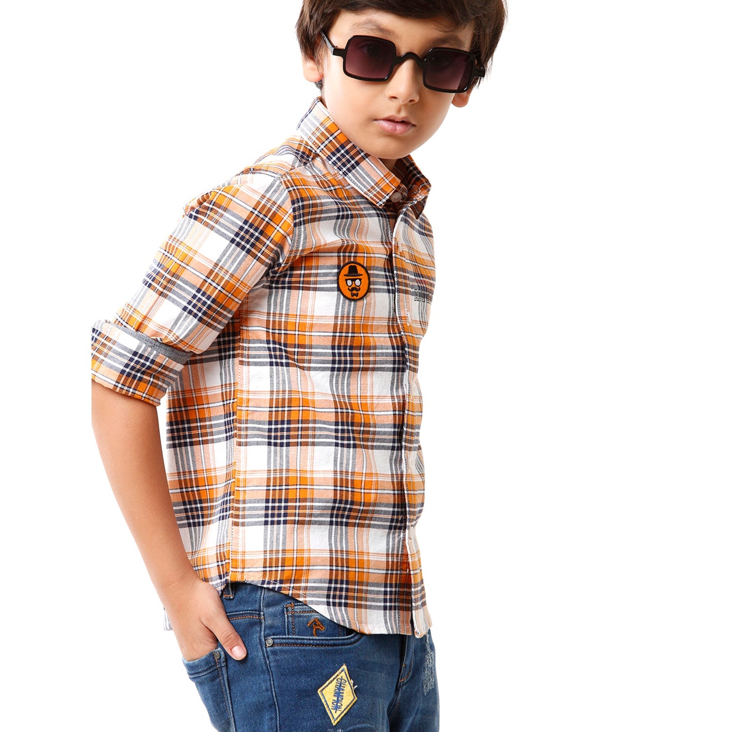 Classic Polo Bro Boys Checked Full Sleeve Slim Fit Multicolor Shirt - BBSH S2 23 B Shirts Classic Polo 