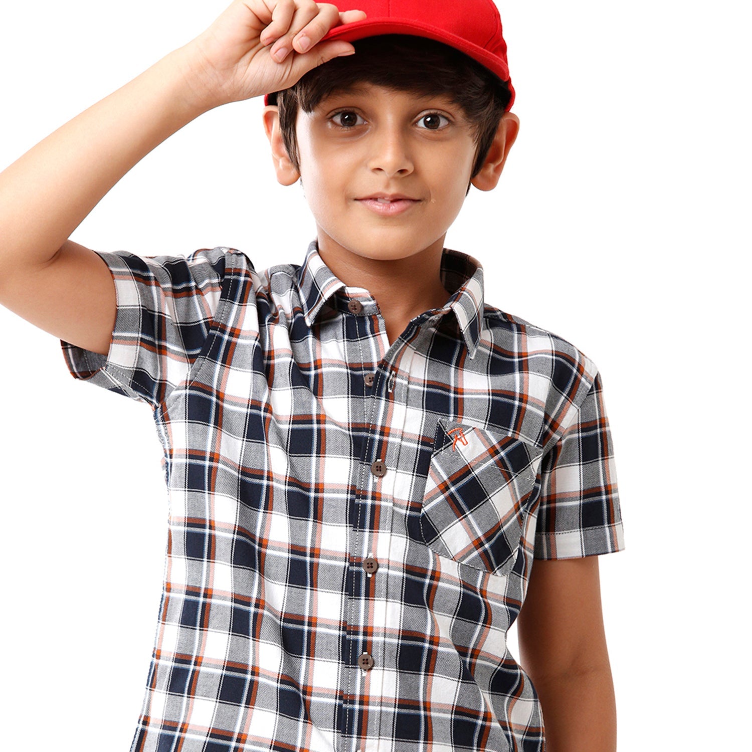 Classic Polo Bro Boys Checked Half Sleeve Slim Fit Blue Color Shirt - BBSH S2 11 A Shirts Classic Polo 