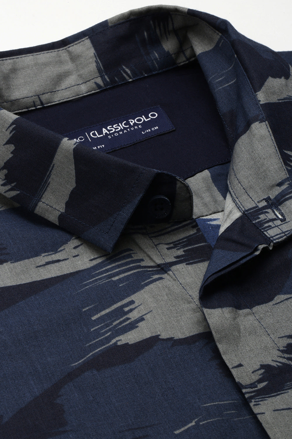 Classic Polo Men's Cotton Half Sleeve Printed Slim Fit Polo Neck Multicolur Woven Shirt | So1-155 B