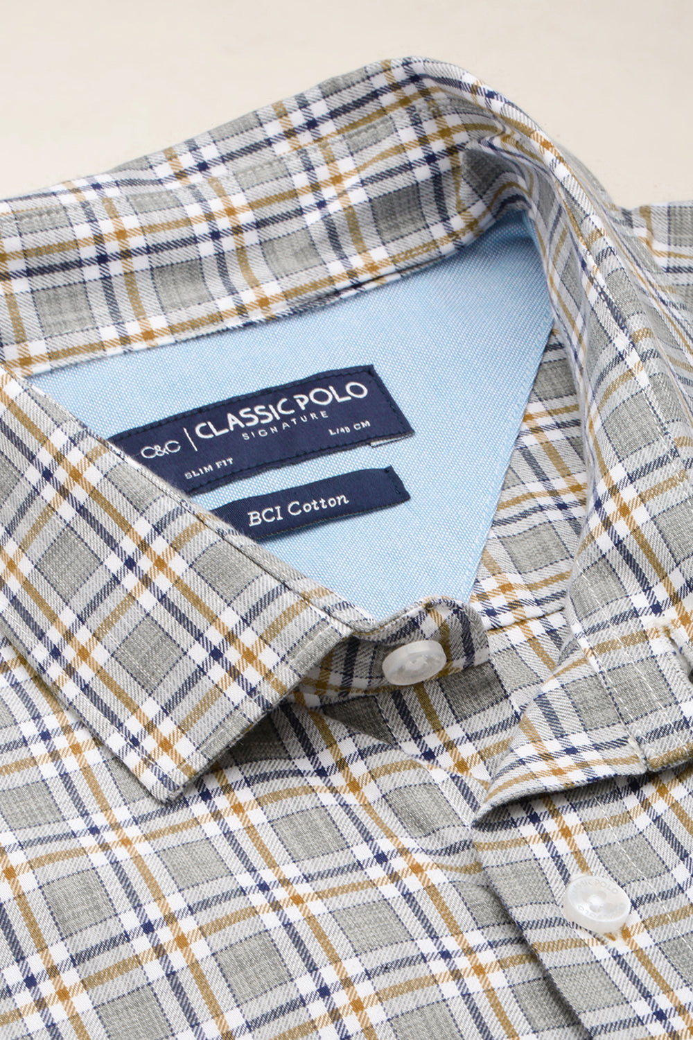 Classic Polo Men's Cotton Half Sleeve Checked Slim Fit Polo Neck Multicolur Woven Shirt | So1-66 A