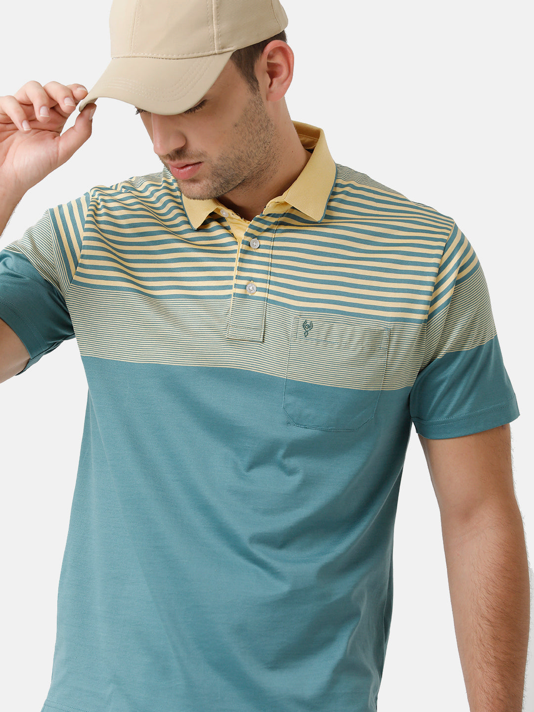 Classic Polo Mens Cotton Striped Half Sleeve Authentic Fit Polo Neck Multicolor T-Shirt | Ultimo 279 B