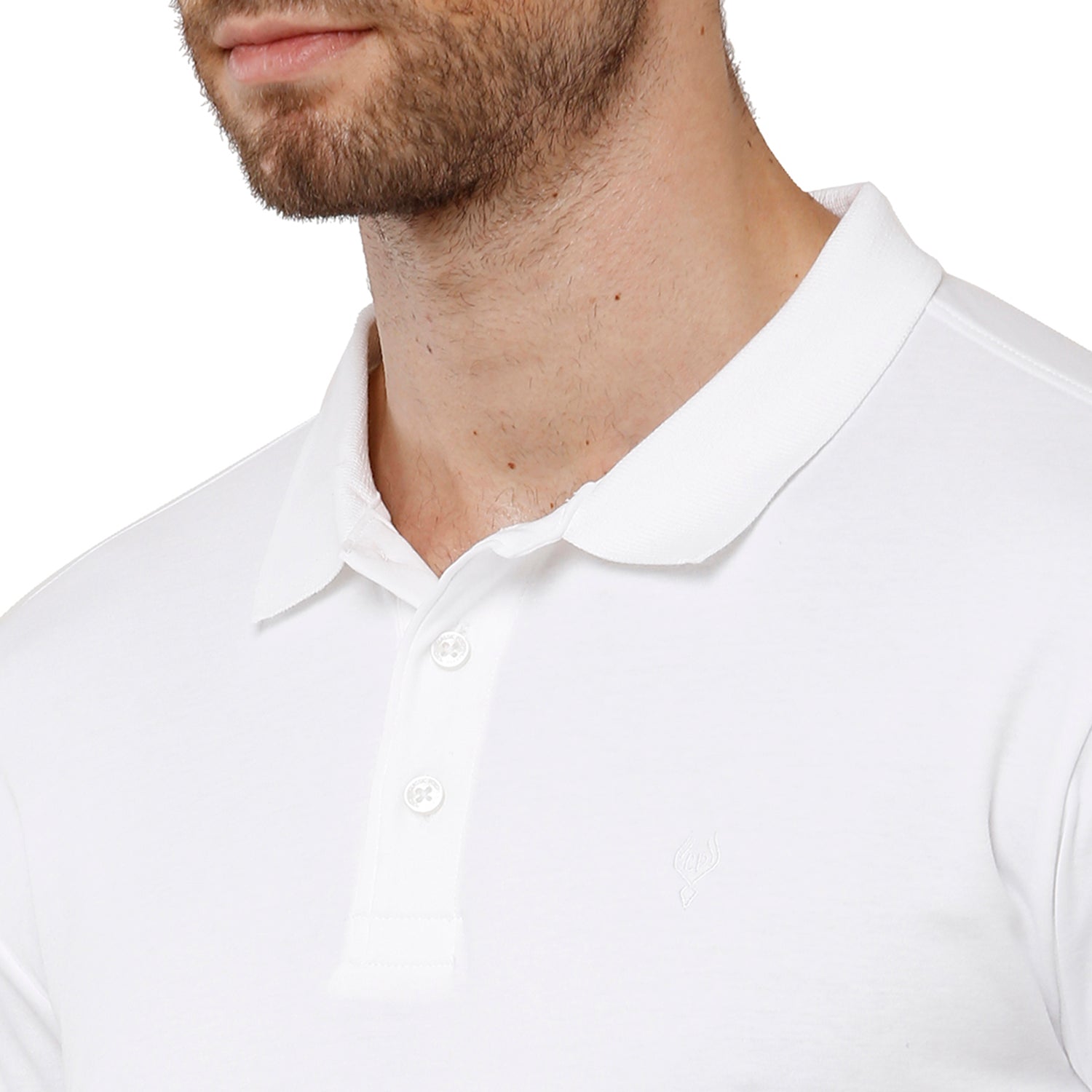 Classic Polo Mens 100% Cotton Half Sleeve Solid Slim Fit White Color Polo Neck T-Shirt - UNICO 59 A T-shirt Classic Polo 
