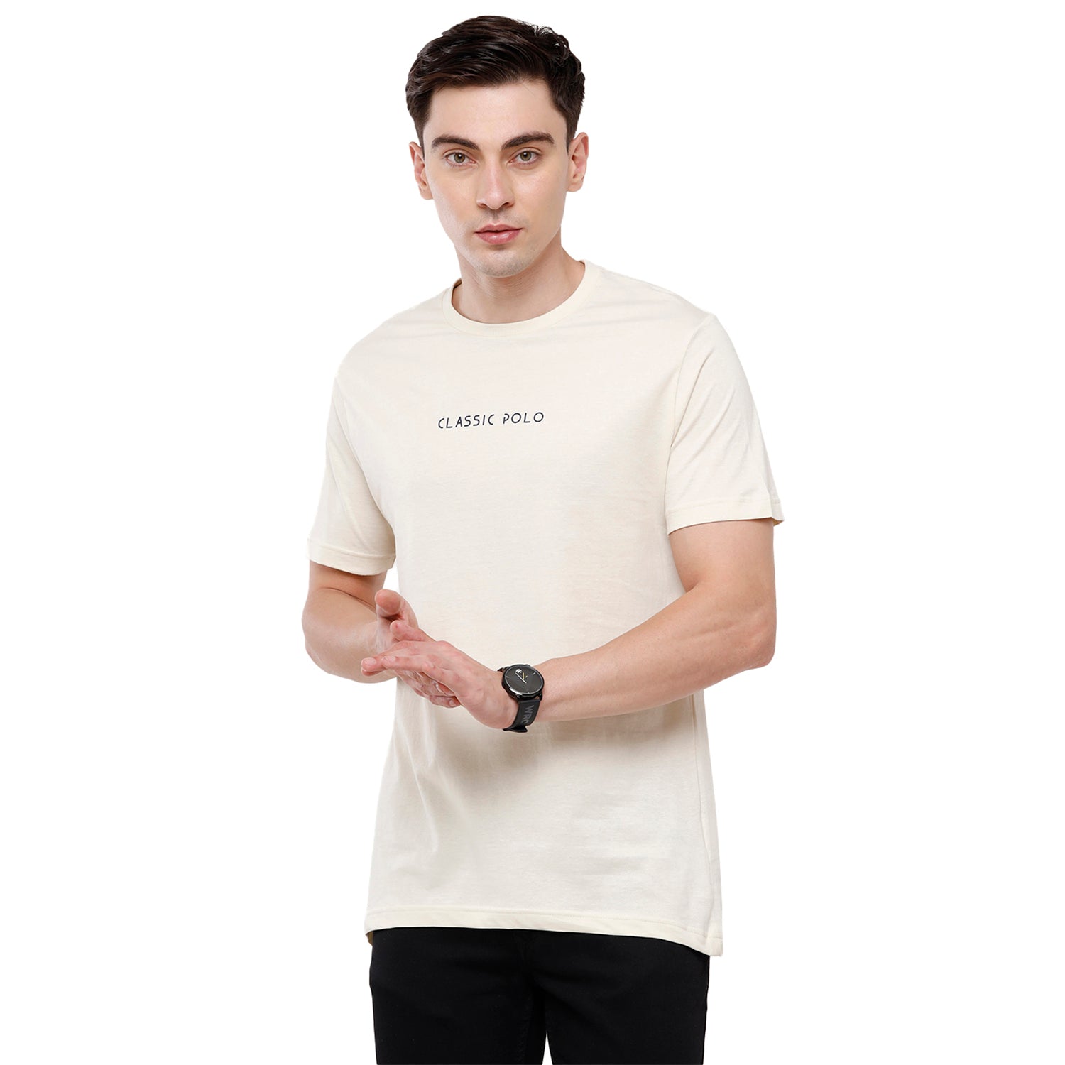 Classic polo Men's Basic Solid Single Jersey Crew Half Sleeve Slim Fit T-Shirt ( Trio Pack) - Ceres - 02 Classic Polo 