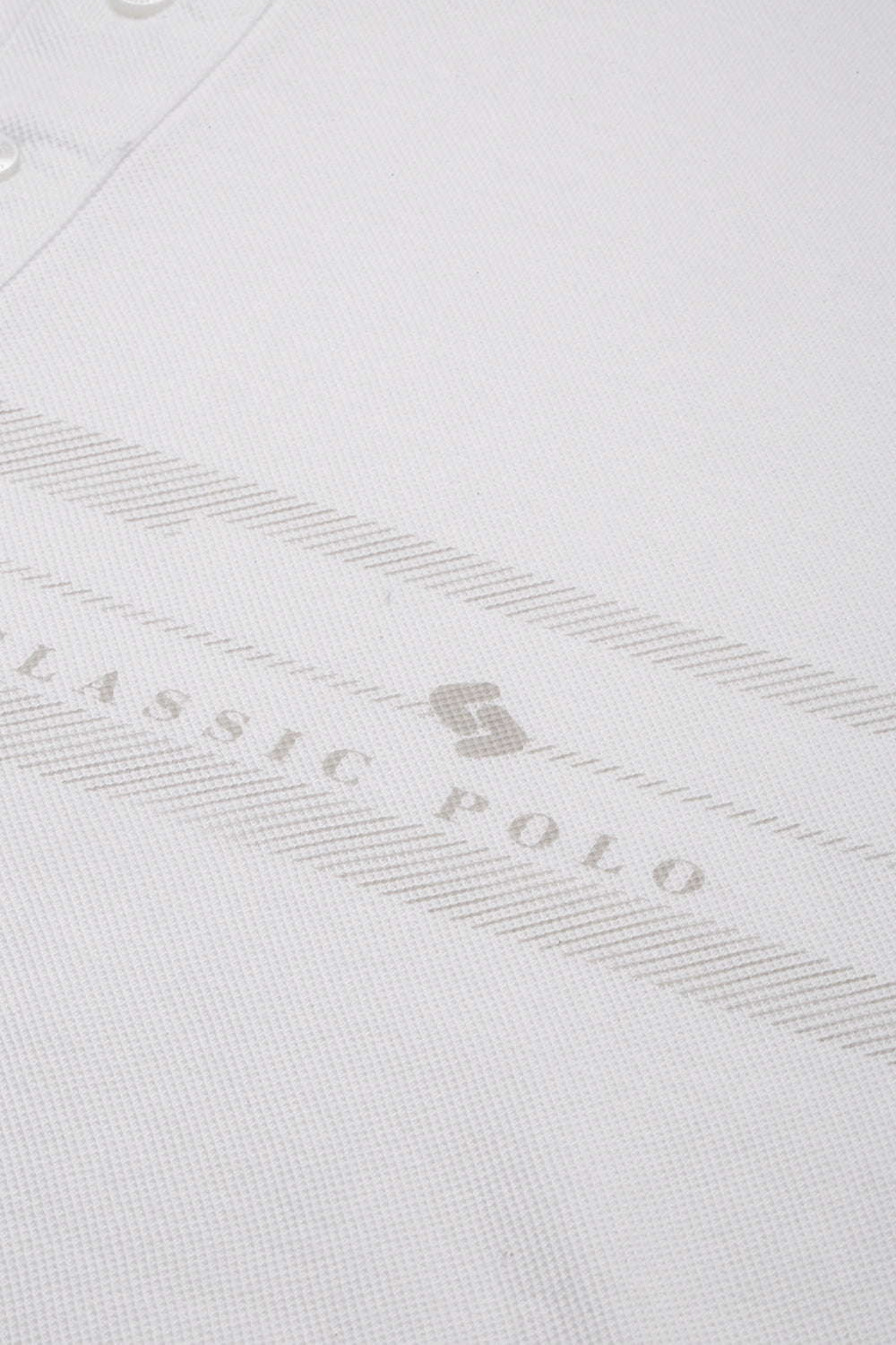 Classic Polo Men's Cotton Half Sleeve Printed Slim Fit Polo Neck White Color T-Shirt | Vivid Polo - 07 A