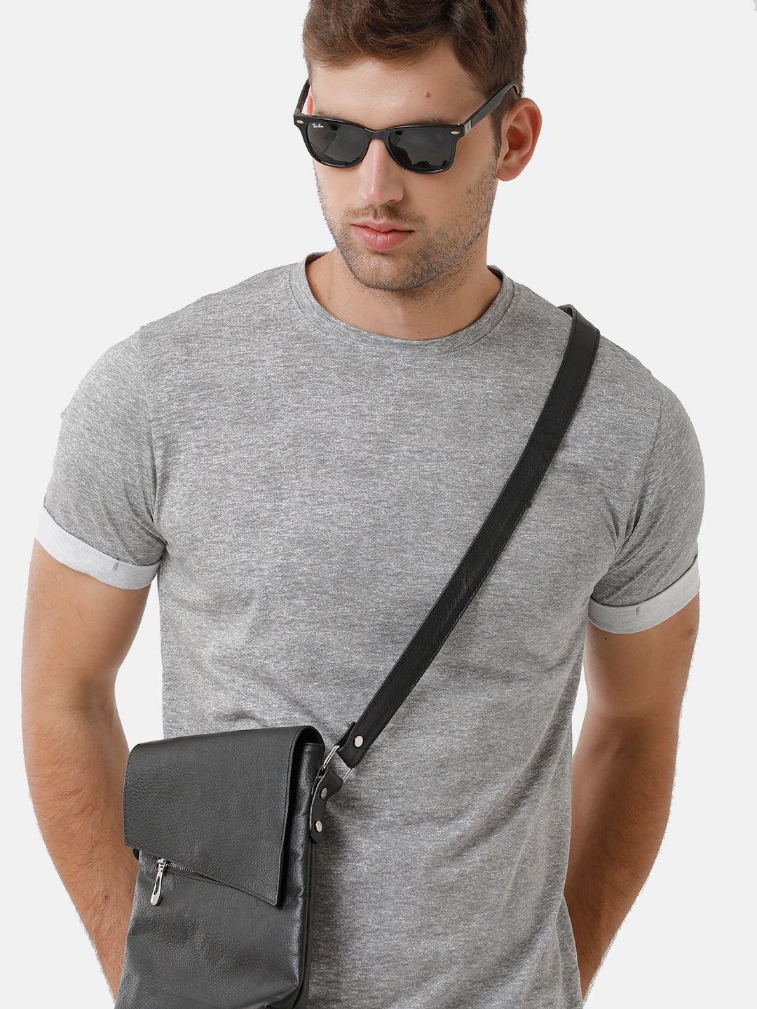 Classic Polo Mens Cotton Solid Half Sleeve Slim Fit Round Neck Grey Color T-Shirt | Baleno 477