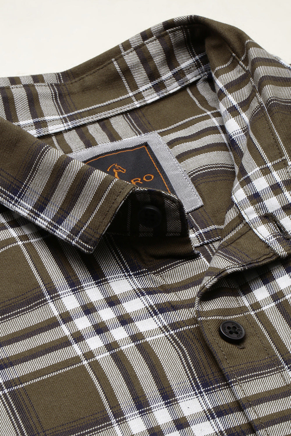 CP BRO Men's Cotton Full Sleeve Checked Slim Fit Collar Neck Brown Color Woven Shirt | Sbo1-04 B