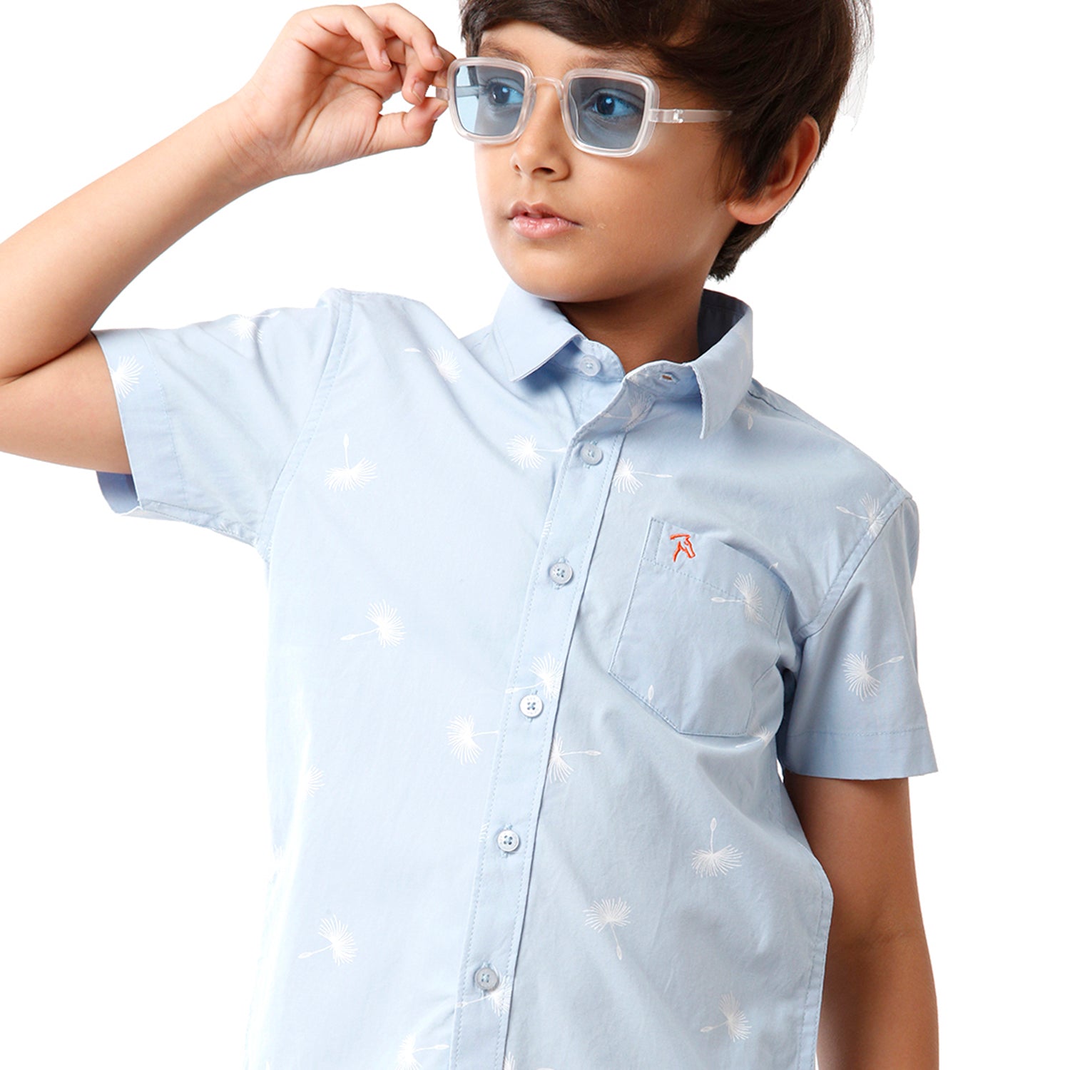 Classic Polo Bro Boys Printed Half Sleeve Slim Fit Light Blue Color Shirt - BBSH S2 04 A Shirts Classic Polo 
