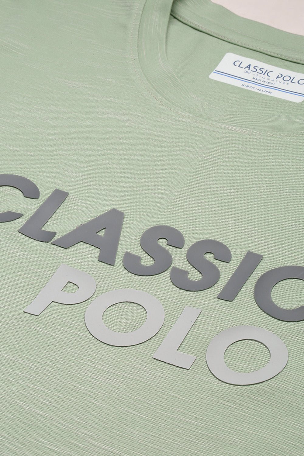 Classic Polo Men's Cotton Half Sleeve Solid Slim Fit Crew Neck Green Color T-Shirt | Baleno - 532