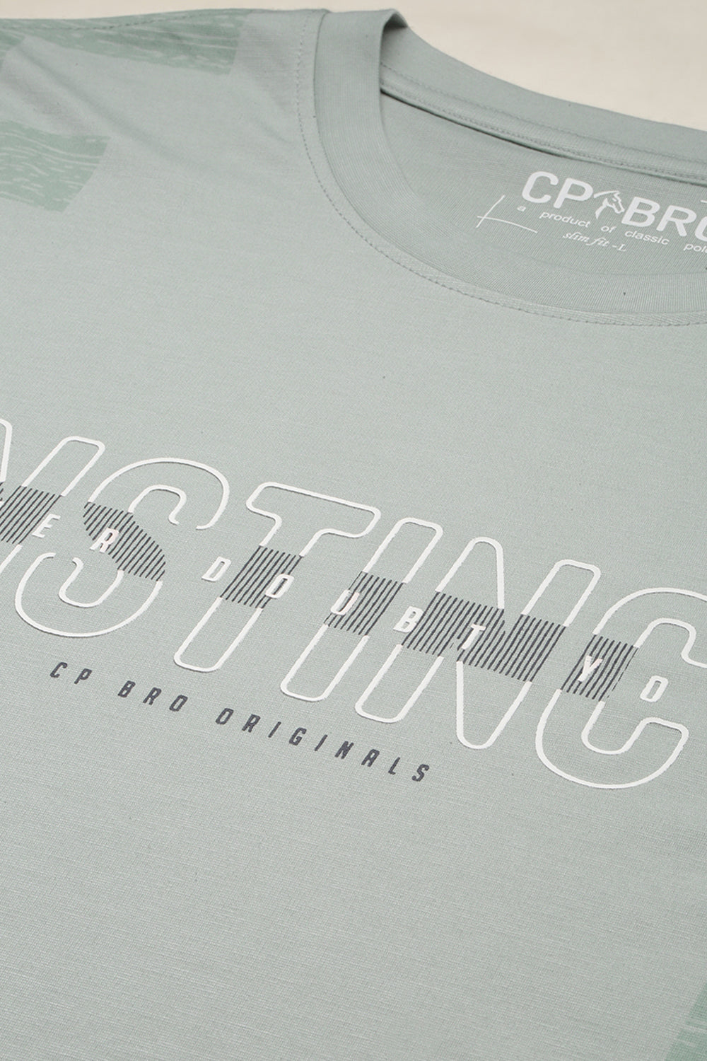 CP BRO Men's Cotton Half Sleeve Printed Slim Fit Crew Neck Grey Color T-Shirt | Brcn - 538