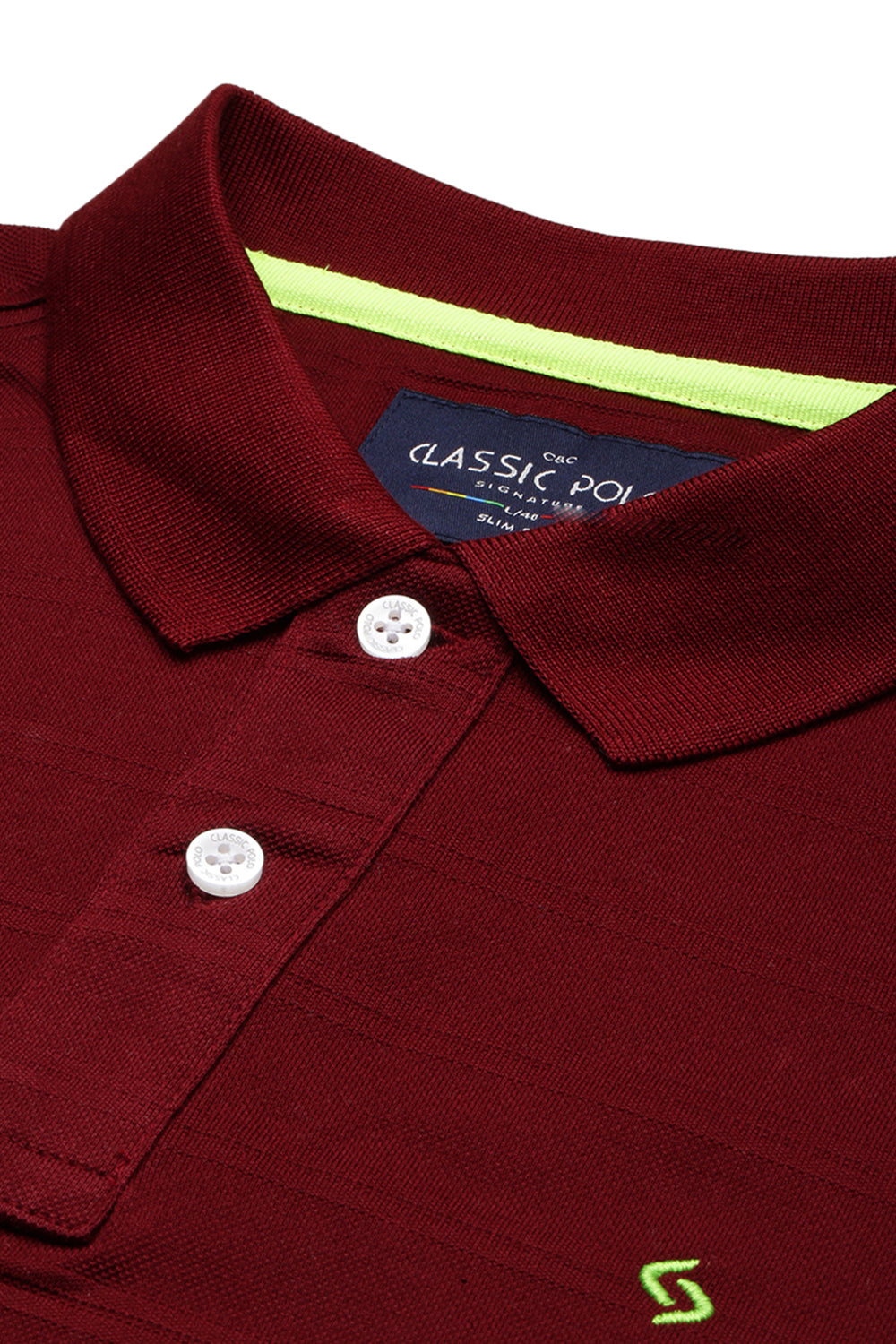 Classic Polo Men's Cotton Half Sleeve Solid Slim Fit Polo Neck Maroon Color T-Shirt | Prm - 753 G