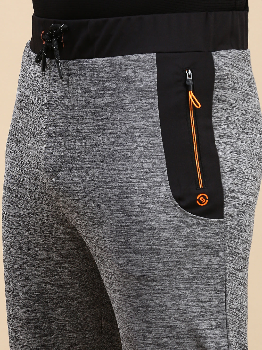 Classic Polo Men's Polyster Dark Gey/Black Slim Fit Active Wear Trackpant