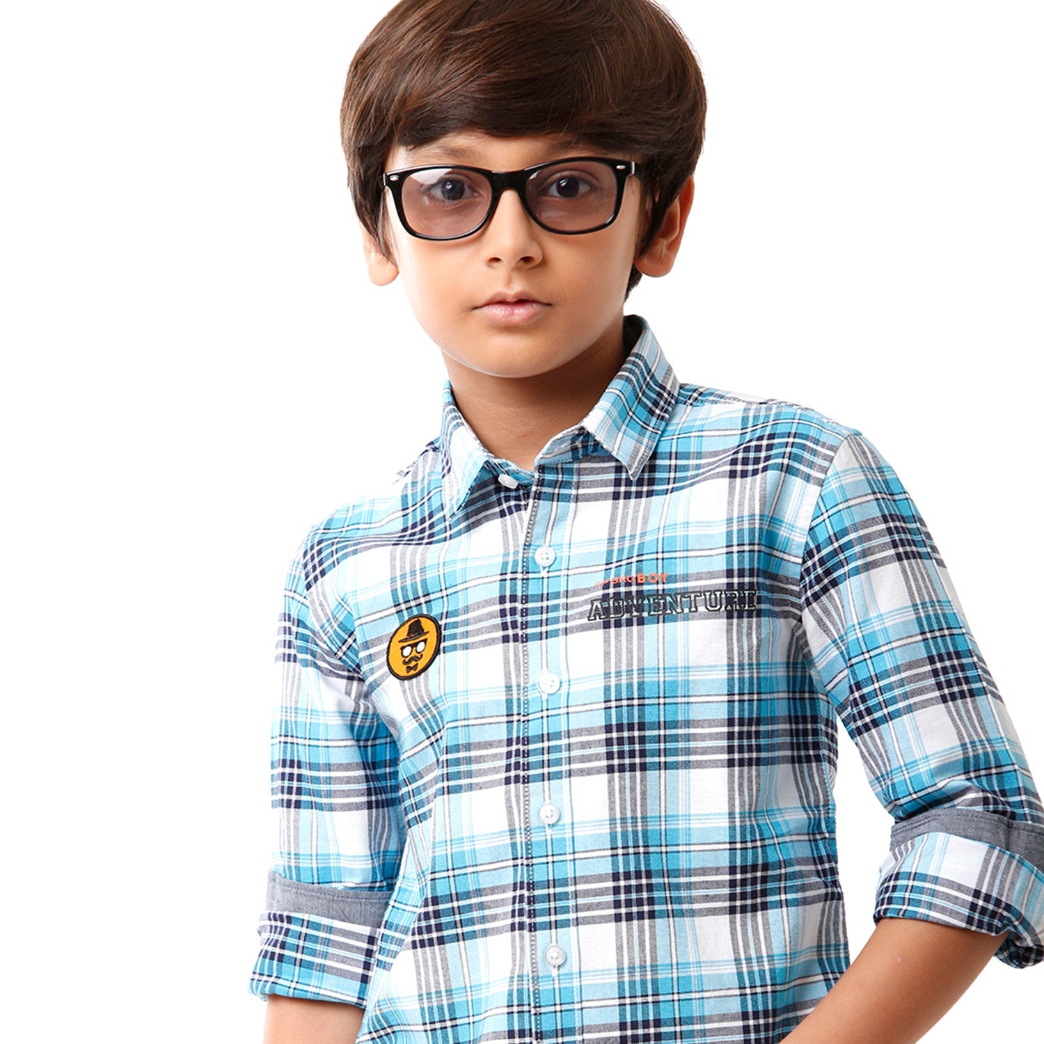 Classic Polo Bro Boys Checked Full Sleeve Slim Fit Blue Color Shirt - BBSH S2 23 A Shirts Classic Polo 